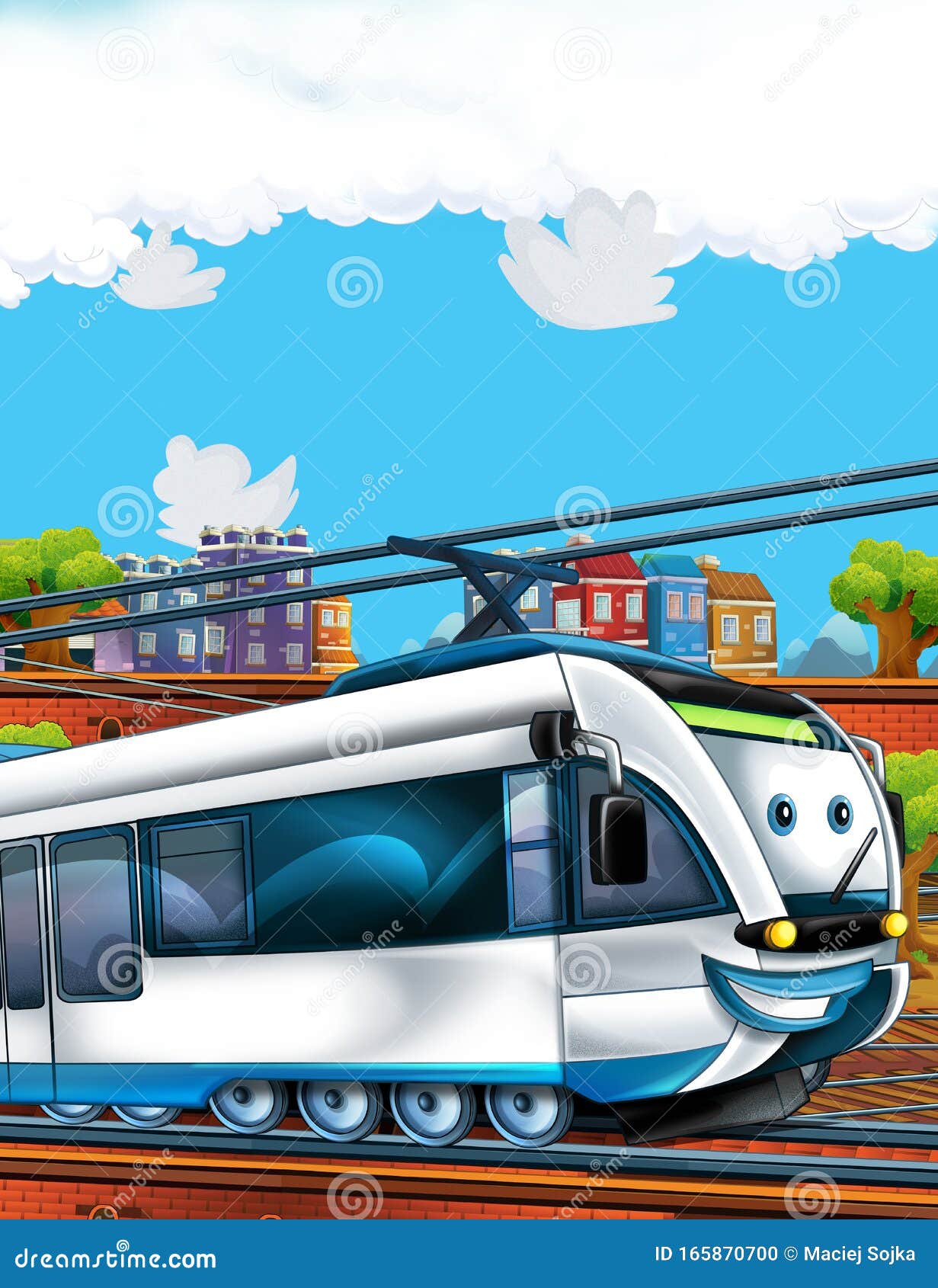 Cartoon Funny Looking Train on the Train Station Near the City - Illustration Stock Illustration - Illustration of motor, public: 165870700 Cartoon Funny Looking Train on the Train Station Near the City - Illustration Stock Illustration - Illustration of motor, public: 165870700
