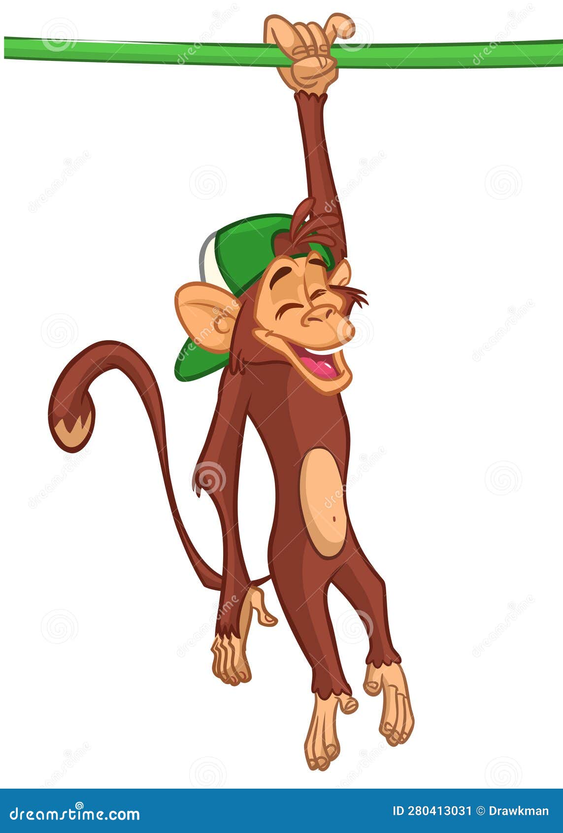 cartoon funny monkey chimpanzee.    on white