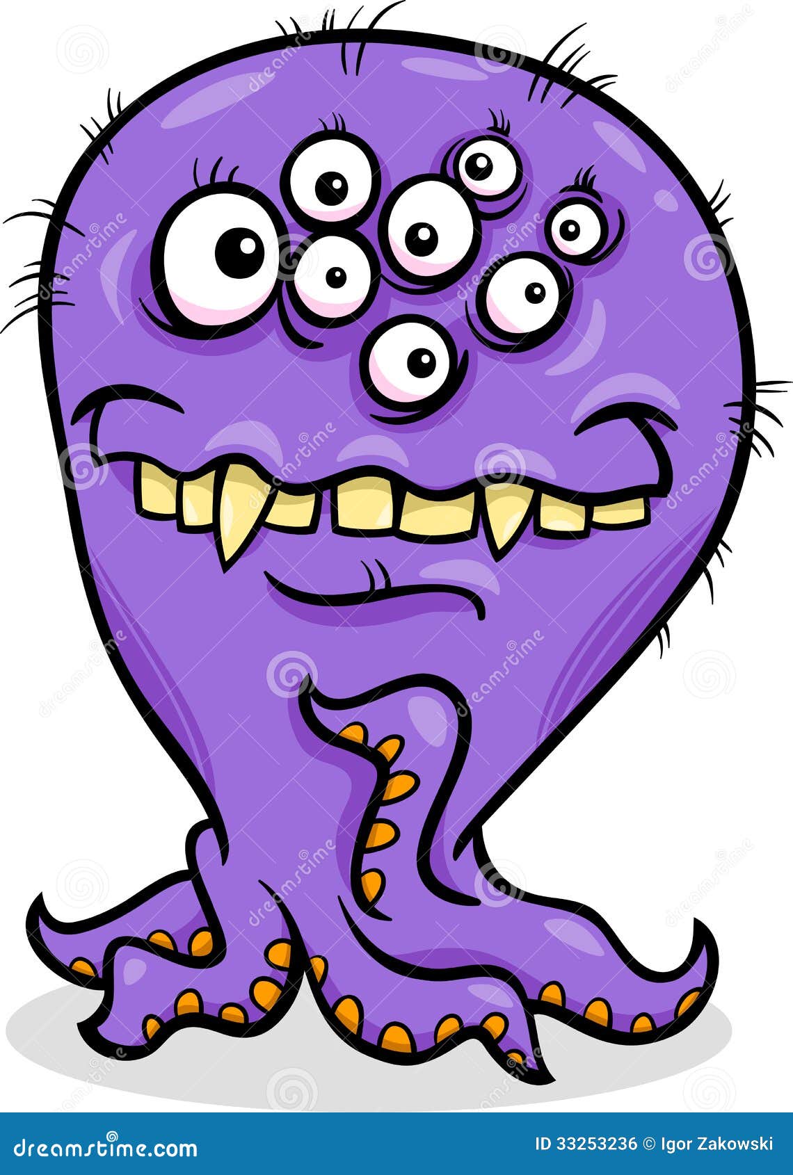 Cartoon Funny Monster Illustration Vector Illustration | CartoonDealer