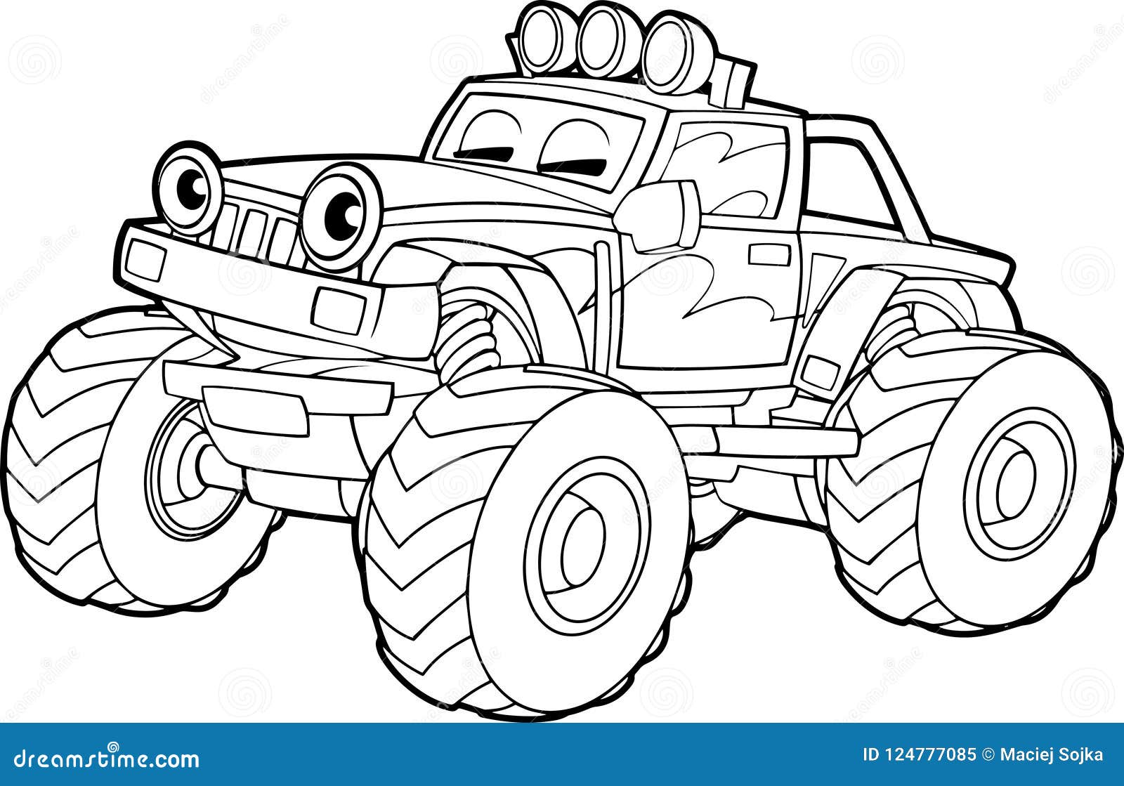 Bulldozer Monster Truck coloring page