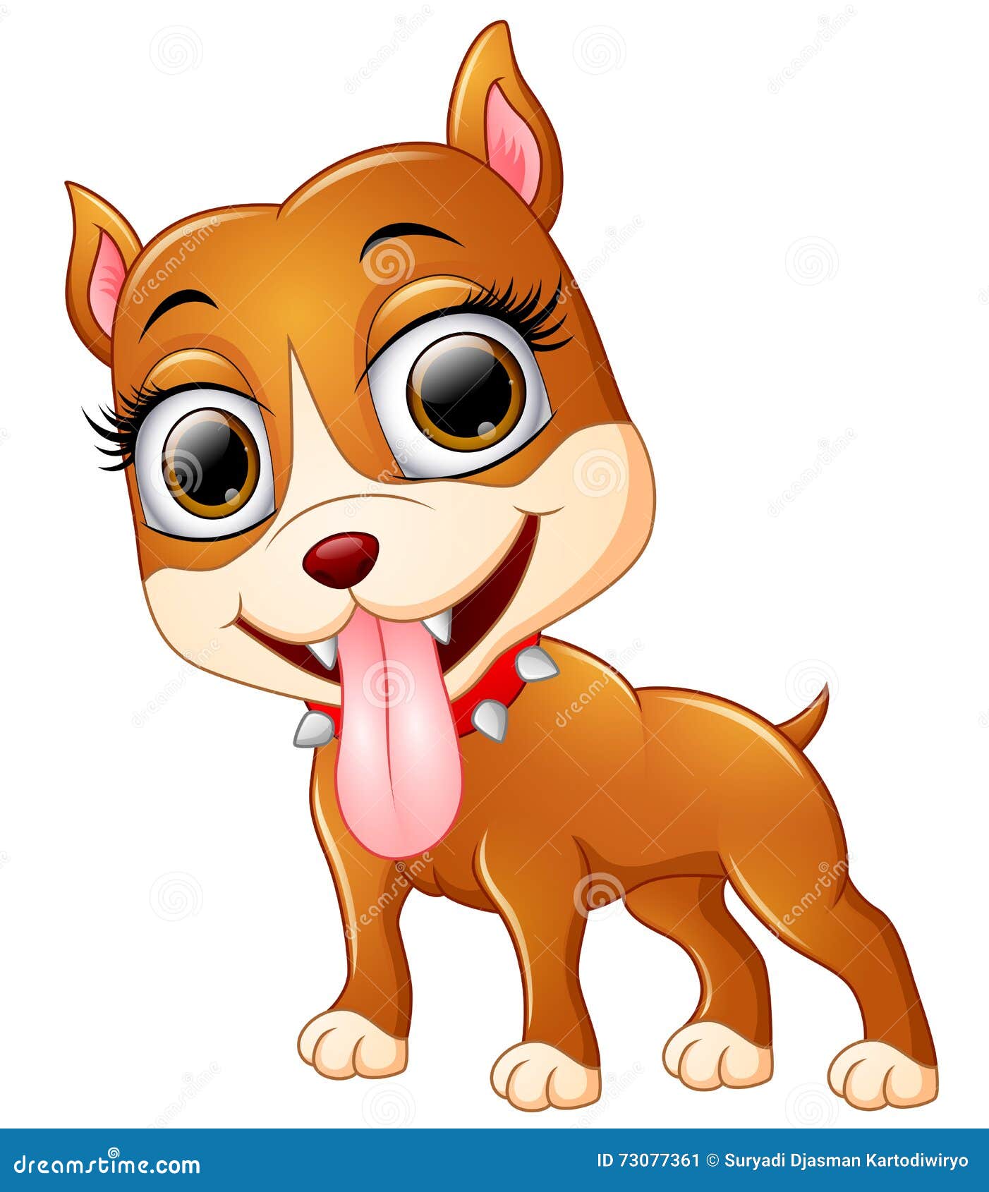 cartoon funny pit bull isolated on white background stock vector illustration of character necklace 73077361