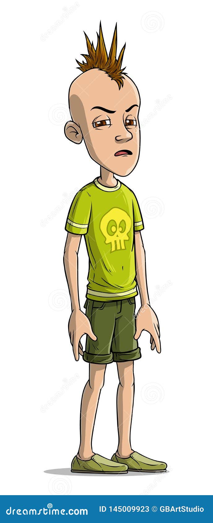 Cartoon Funny Punk Boy Character Mohawk Vector Stock Vector ...