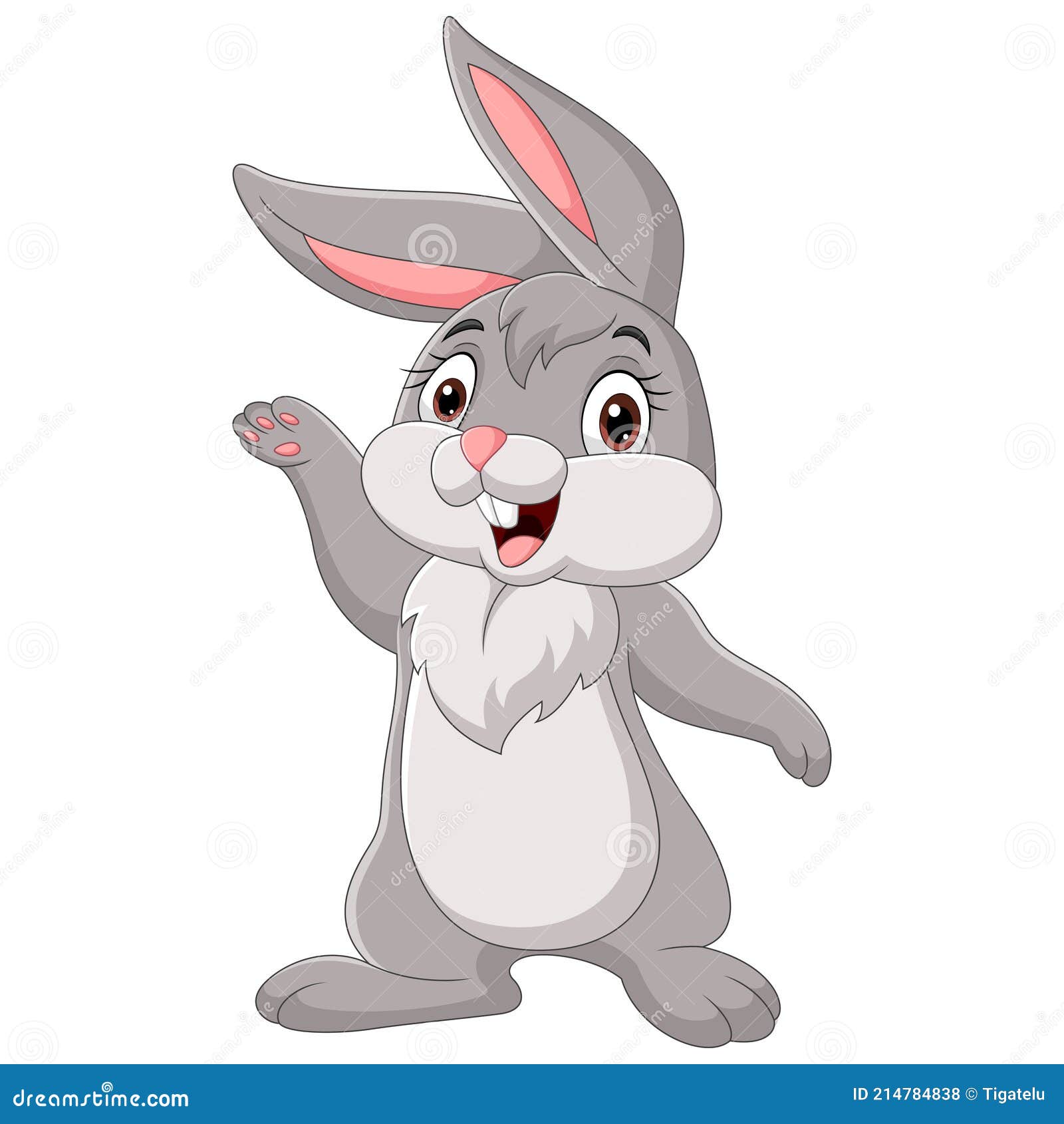 Cartoon Funny Rabbit on White Background Stock Vector - Illustration of  hunt, hand: 214784838