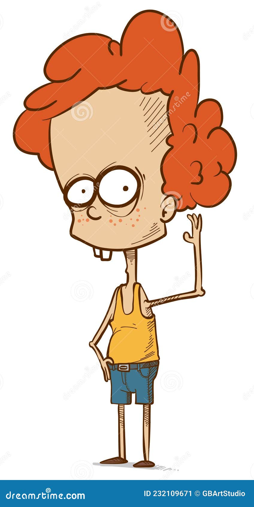 Cartoon Funny Redhead Boy Character Vector Stock Vector - Illustration of  vector, head: 232109671