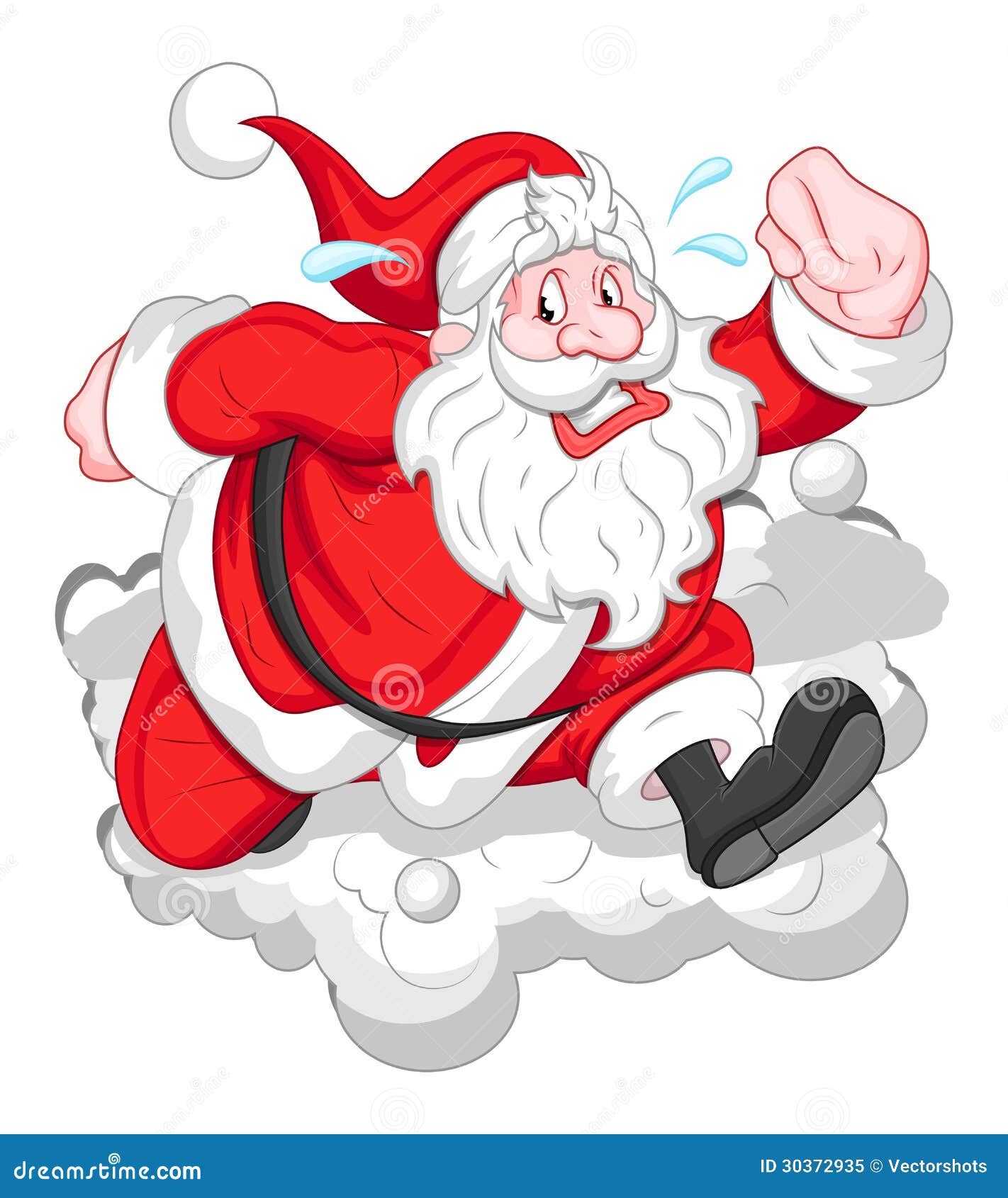 Cartoon Funny Santa Christmas Vector Illustration Stock