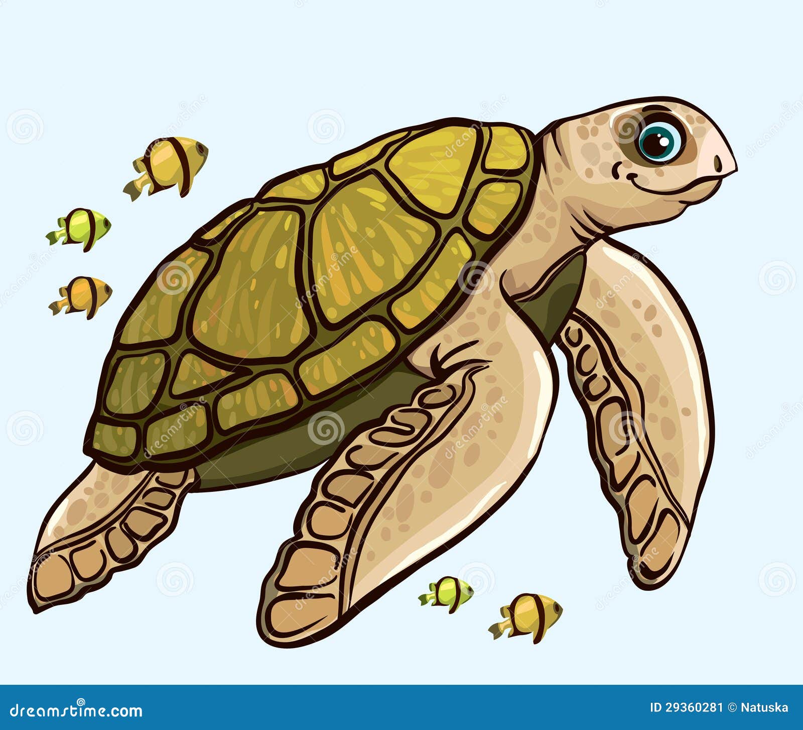 Cartoon Funny Sea Turtle Stock Image - Image: 29360281