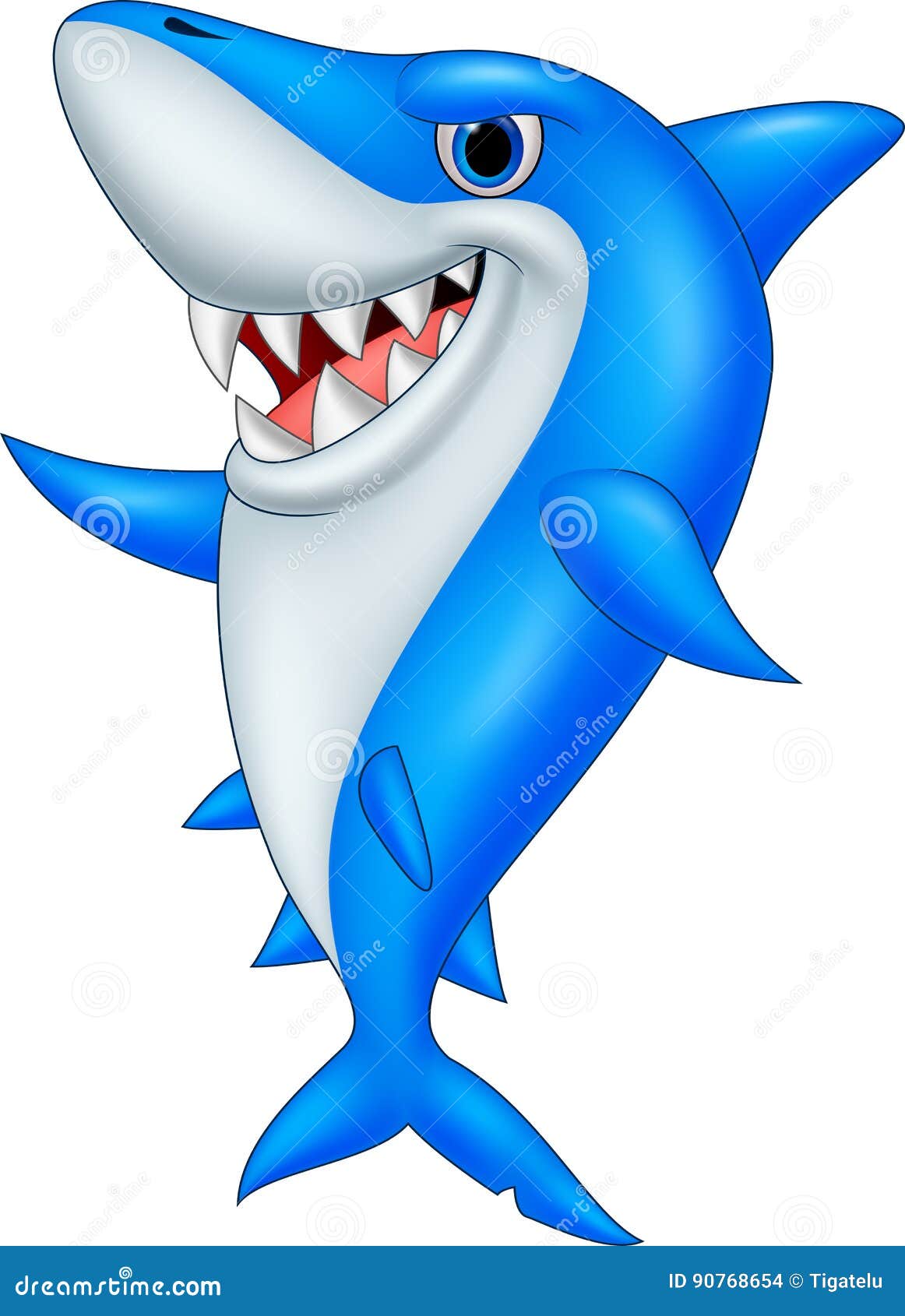 Cartoon funny shark stock vector. Illustration of animal - 90768654