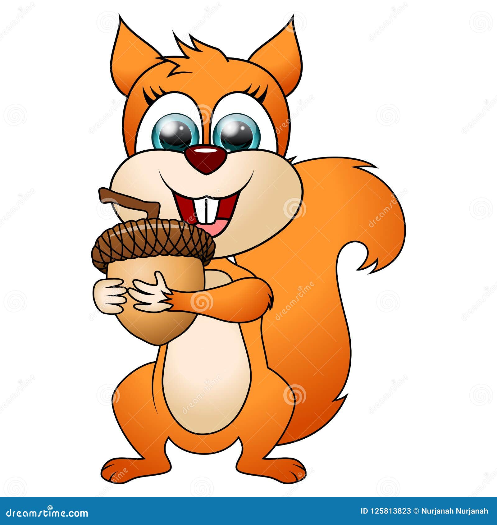 Cartoon Funny Squirrel Isolated on White Background Stock Vector ...