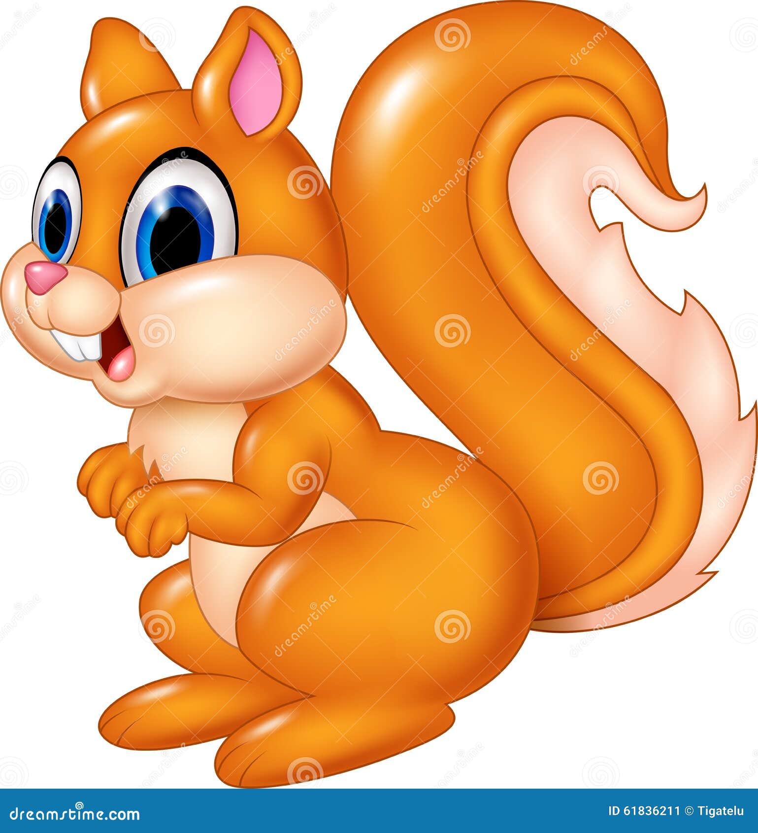Cartoon Funny Squirrel Isolated on White Background Stock Vector