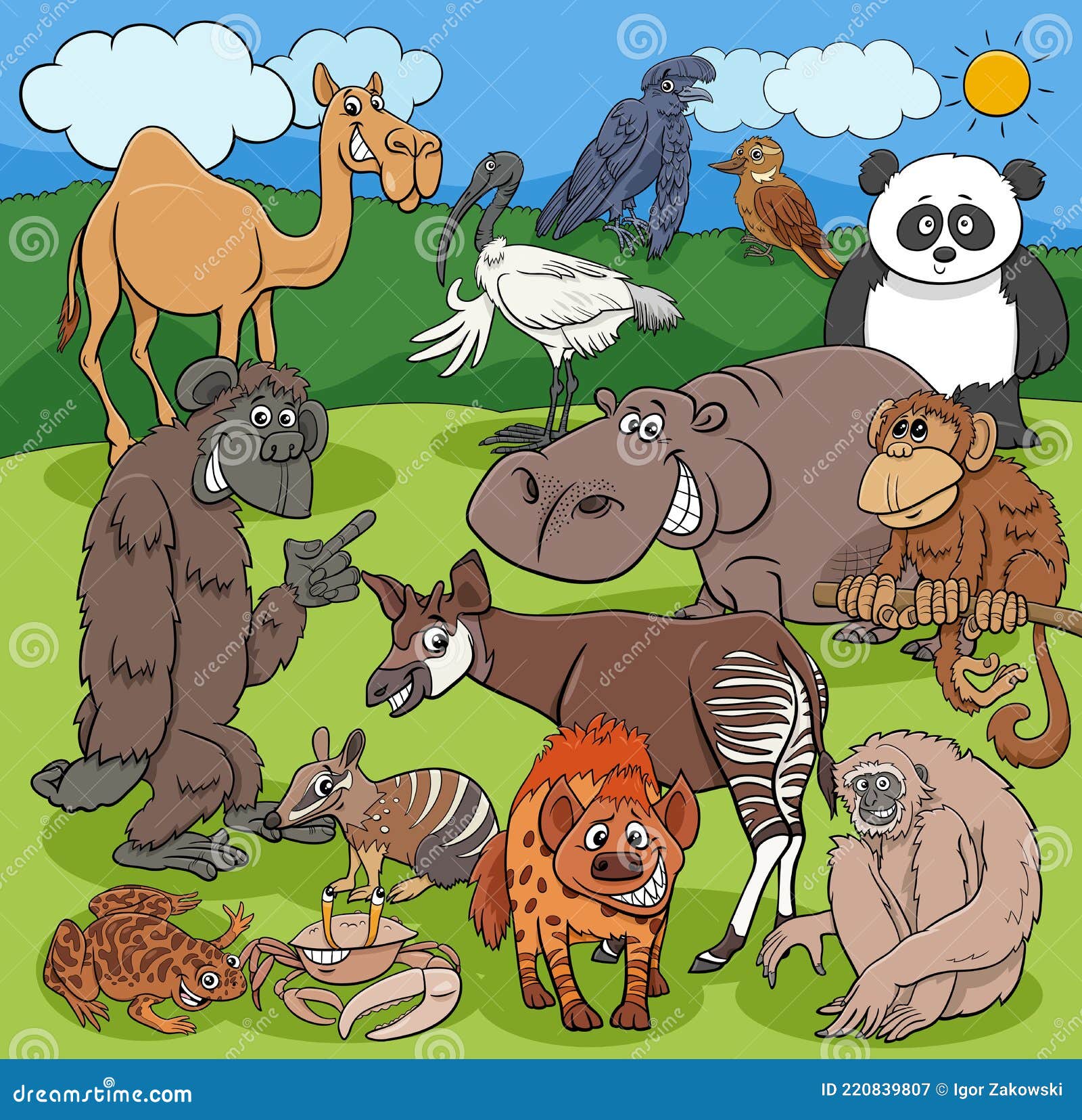 Cartoon Funny Wild Animals Characters Group Stock Illustration - Illustration of monkey, kindergarten: 220839807 Cartoon Funny Wild Animals Characters Group Stock Illustration - Illustration of monkey, kindergarten: 220839807