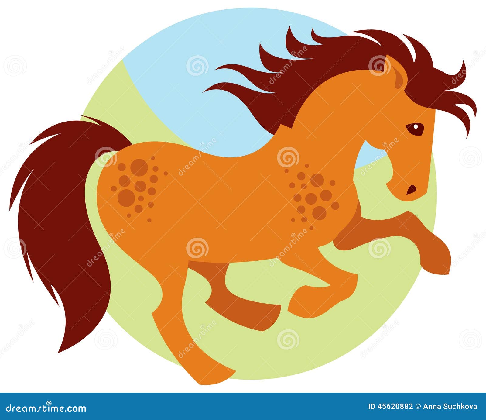 Cartoon galloping horse stock vector. Illustration of natural 45620882