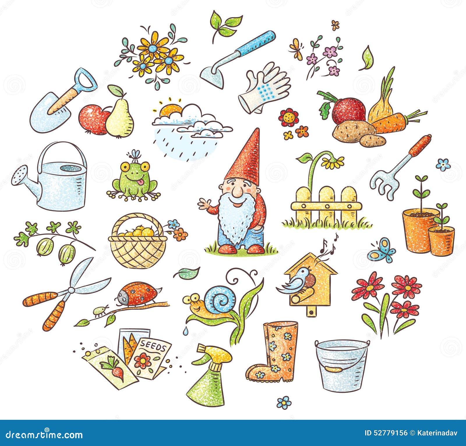 Cartoon Gardening Set stock vector. Illustration of flower - 52779156 Cartoon Gardening Set stock vector. Illustration of flower - 52779156