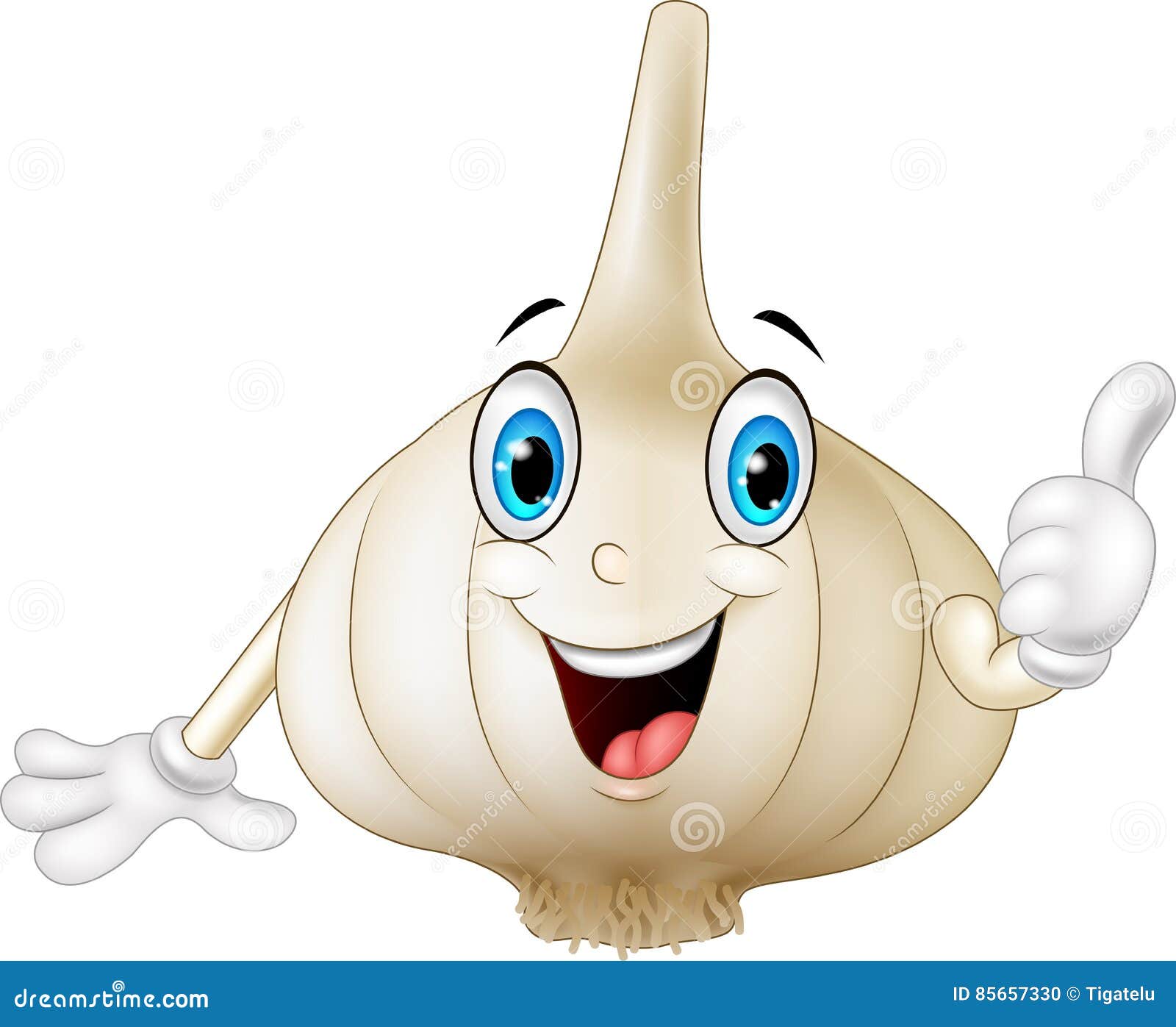 Cartoon Garlic Clove Character Vector Illustration