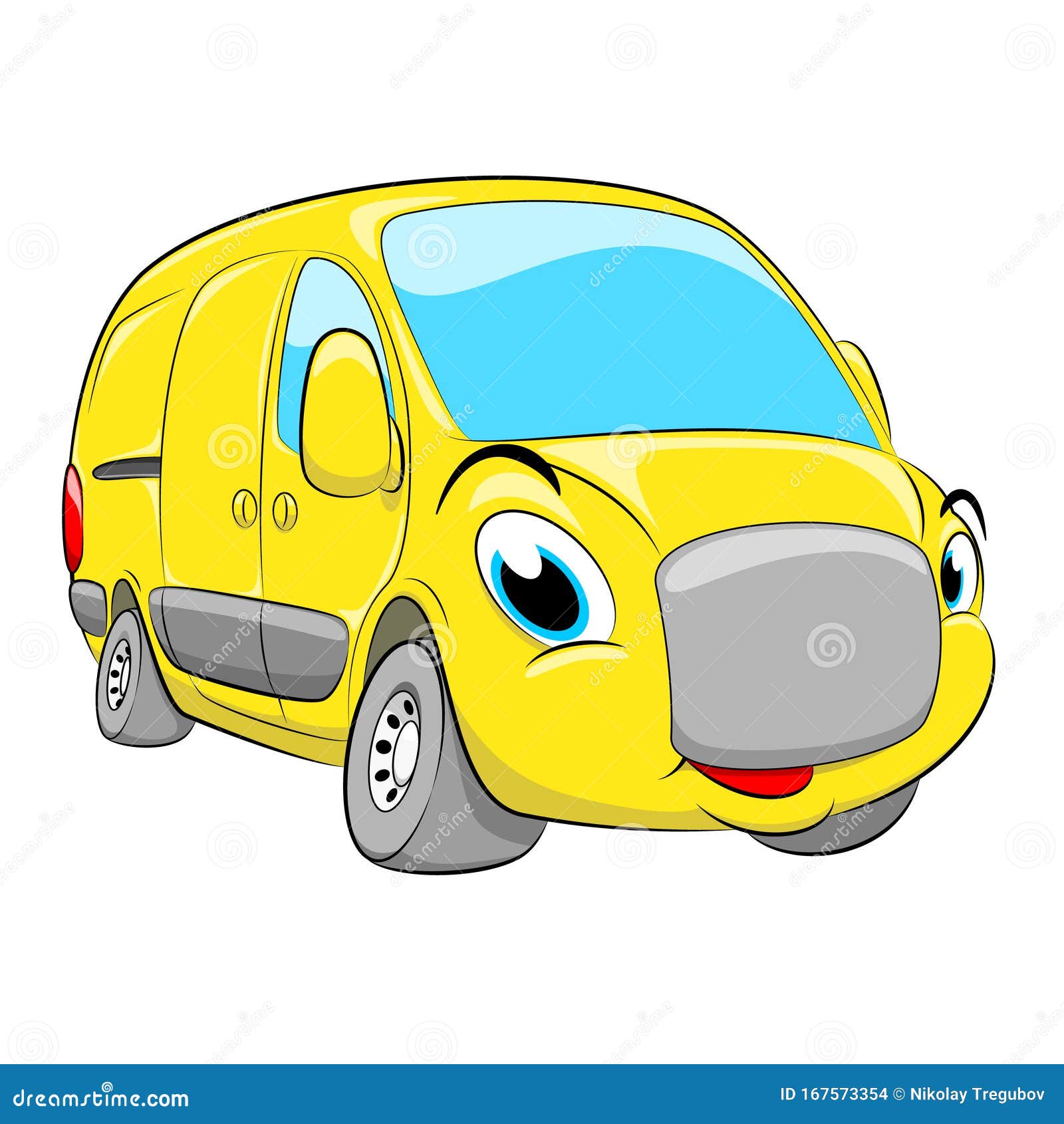 Grof Landschap verf Cartoon-gele Auto Cartoon Wagon Vervoer Van Personen Vector Illustratie -  Illustration of carrosserie, vrolijk: 167573354