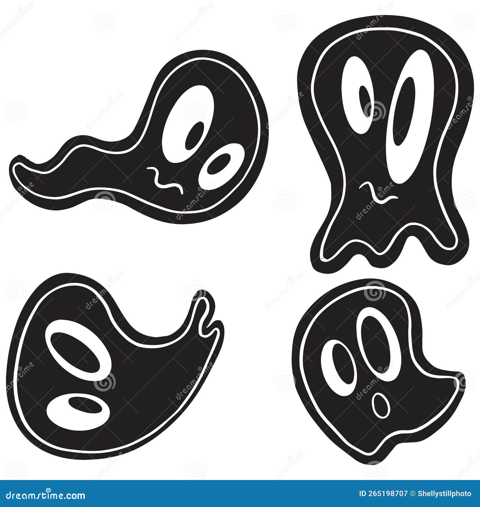 cartoon ghost halloween  spectres haunted spirits