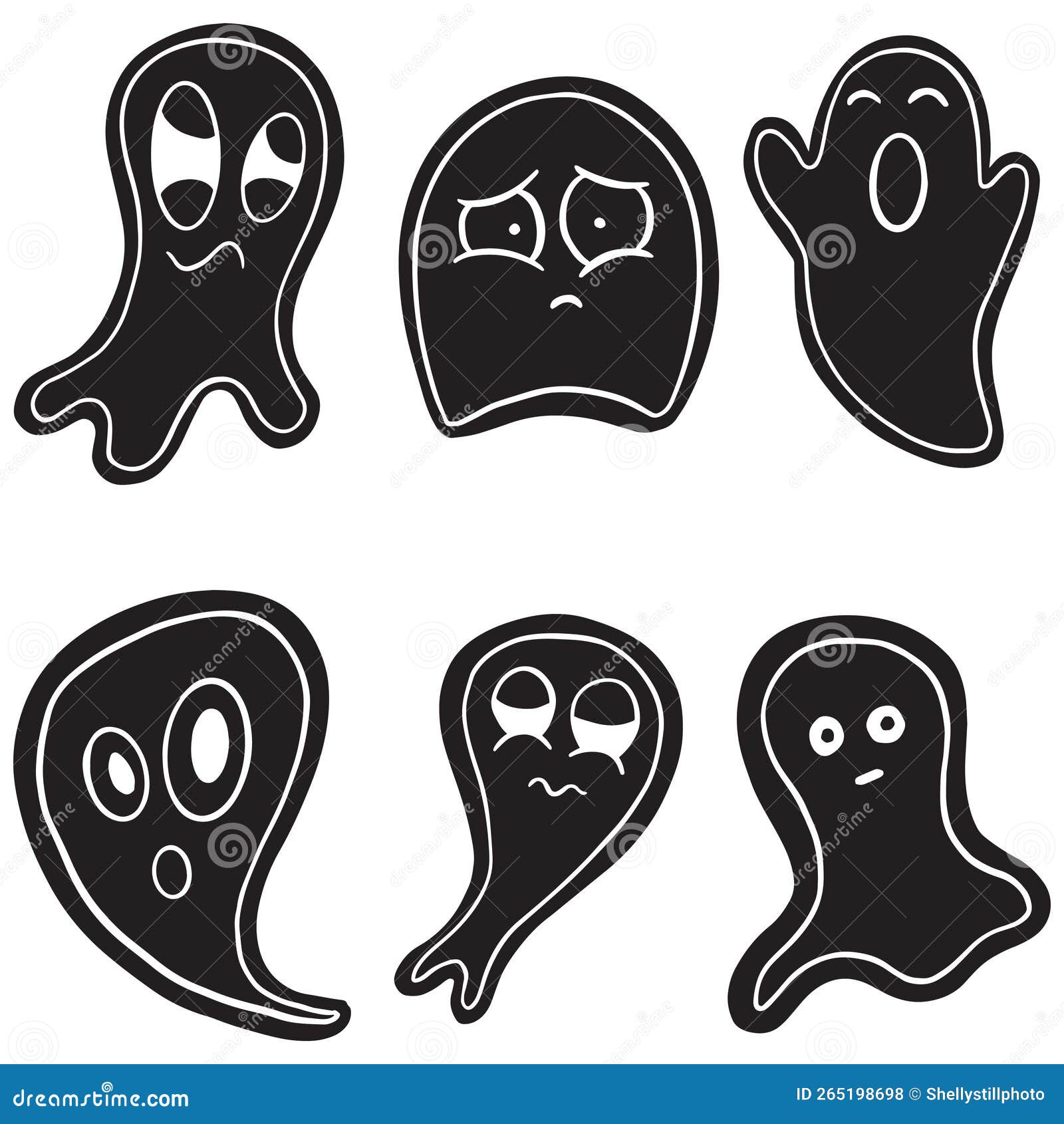 cartoon ghost halloween  spectres haunted spiritys