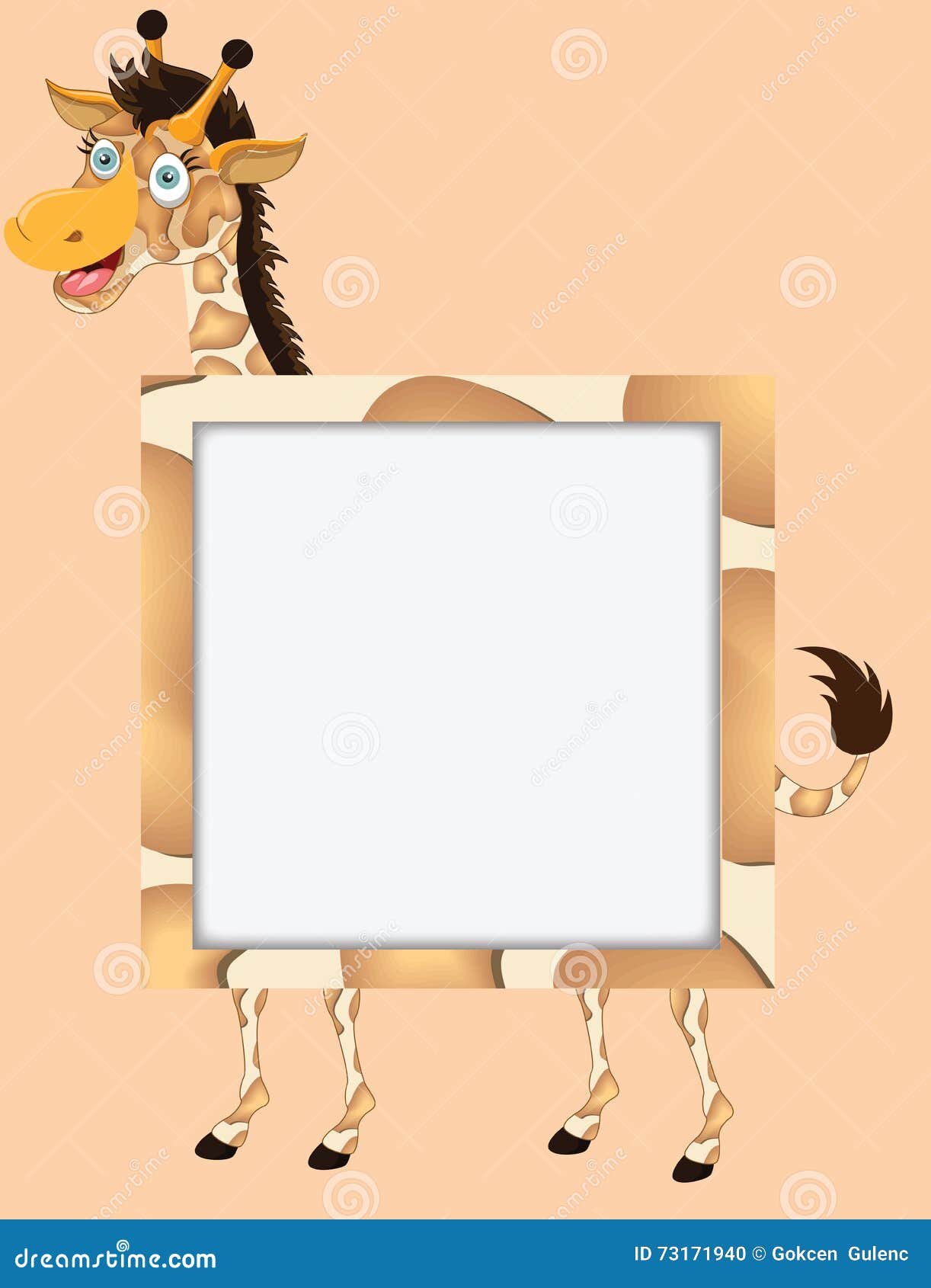 Cartoon giraffe frame stock vector. Illustration of empty 73171940