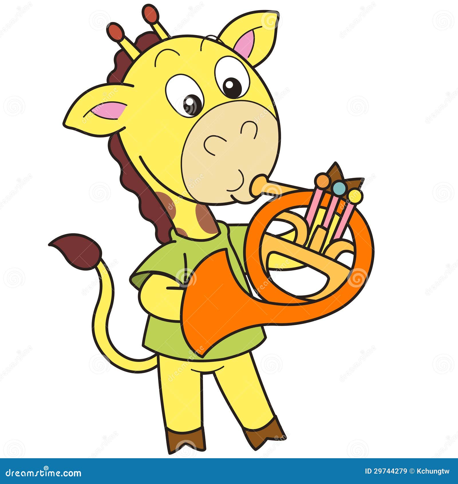 French Horn Line Icon, Musical And Instrument, Aerophone Sign, Vector