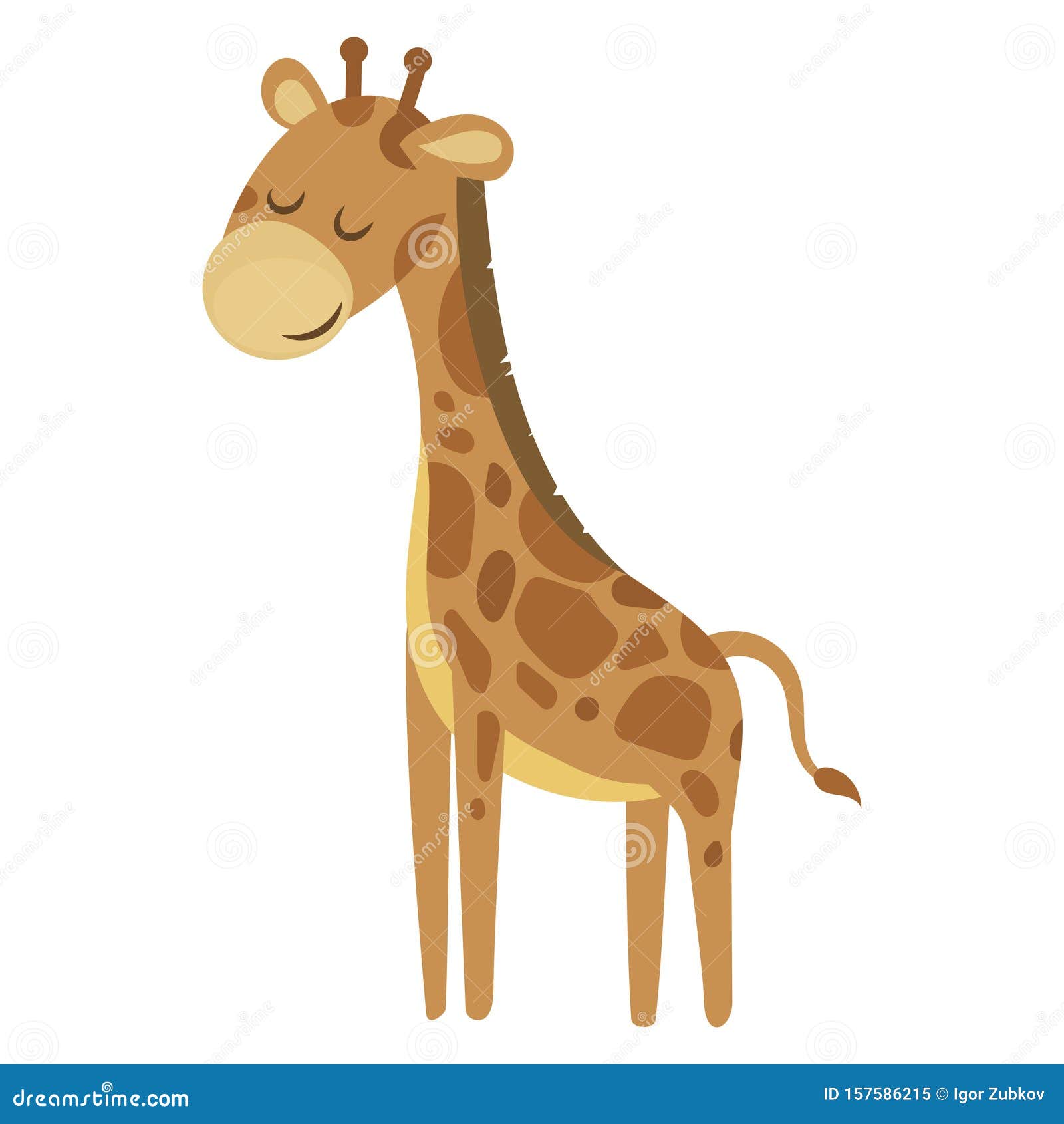 Cute giraffe coloring book for kids page Vector Image