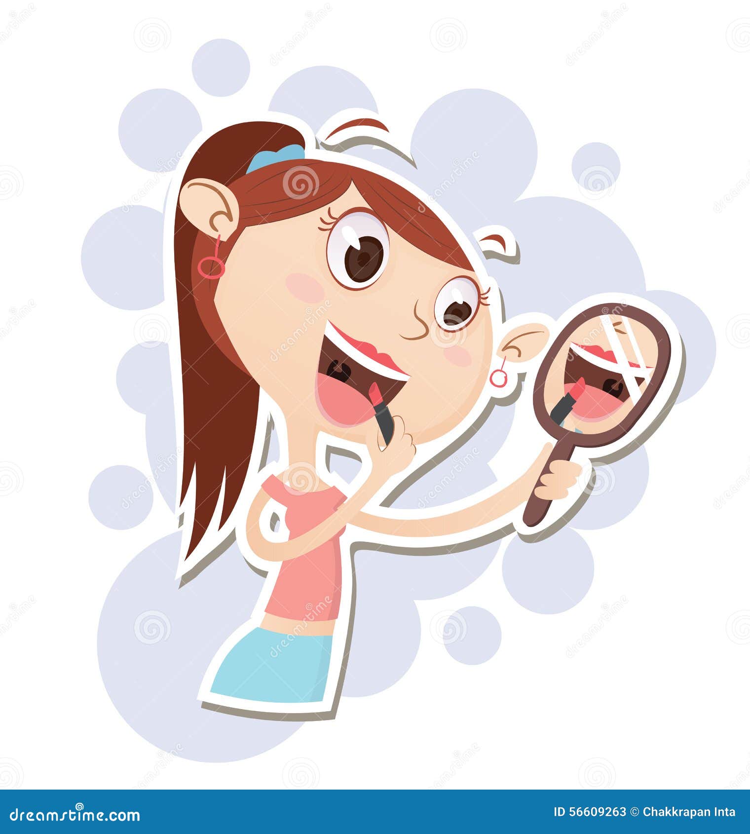 Cartoon Girl Applying Makeup. Stock Vector - Illustration of apply, cartoon: 56609263 Cartoon Girl Applying Makeup. Stock Vector - Illustration of apply, cartoon: 56609263