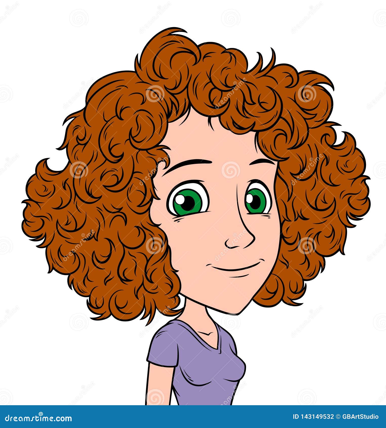 Cartoon Girl Character Portrait Vector Avatar Stock Vector - Illustration  of cartoon, hairstyle: 143149532