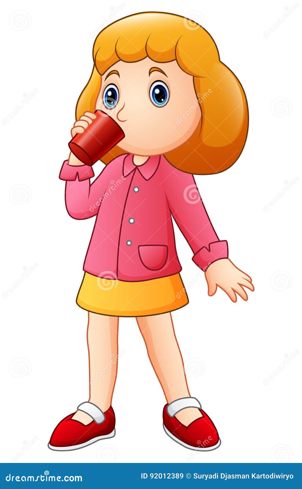 Girl Drinking Water To Quench Her Thirst She Hid From The Scorching Sun