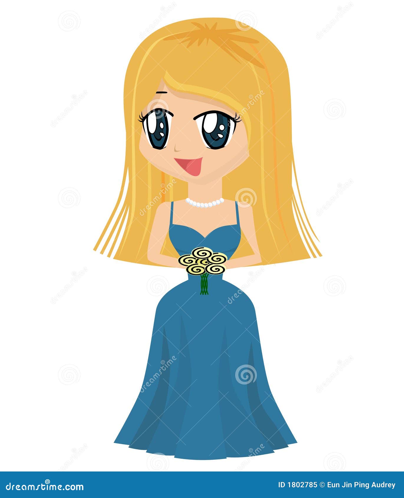 Cartoon Girl in Gown stock vector. Illustration of female - 1802785