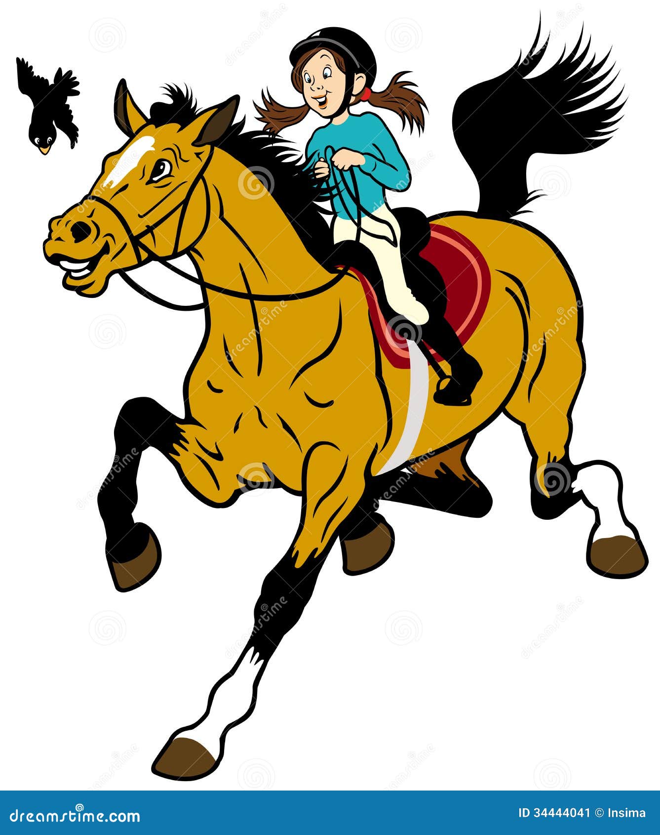 Color Sketch Of A Woman Riding On A Horse Stock Illustration - Download  Image Now - Art, Dressage, Riding - iStock