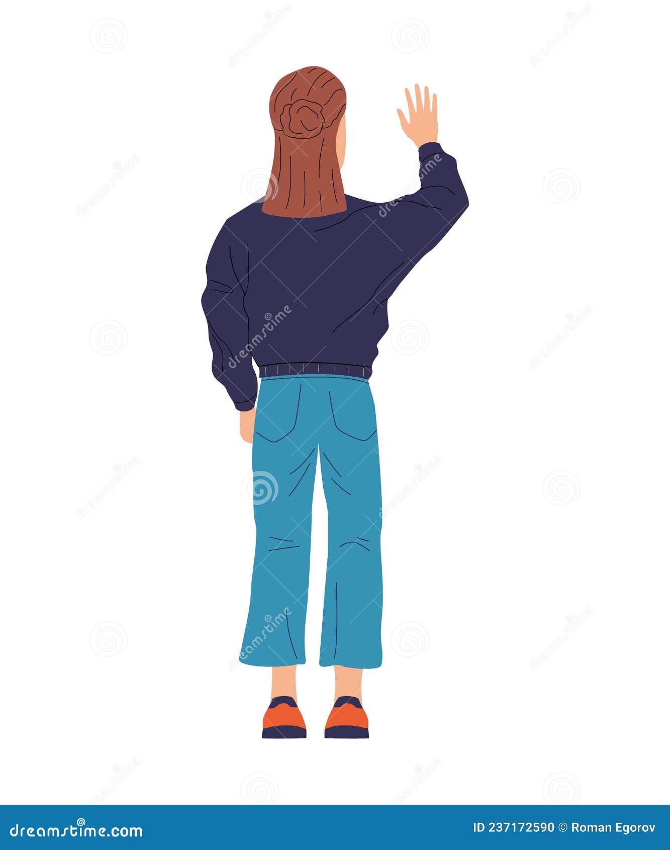Cartoon Girl in Jeans Standing with Her Back. Teenager in Casual Clothing. Young Woman Raising Hand. Backside View on Stock Vector - Illustration of recreation, jeans: 237172590 Cartoon Girl in Jeans Standing with Her Back. Teenager in Casual Clothing. Young Woman Raising Hand. Backside View on Stock Vector - Illustration of recreation, jeans: 237172590