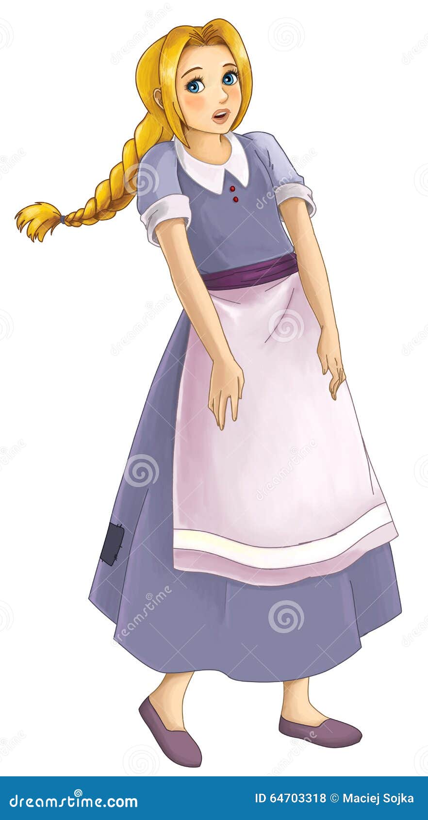 Cartoon Girl in Old Clothes Stock Illustration - Illustration of princess,  girl: 64703318