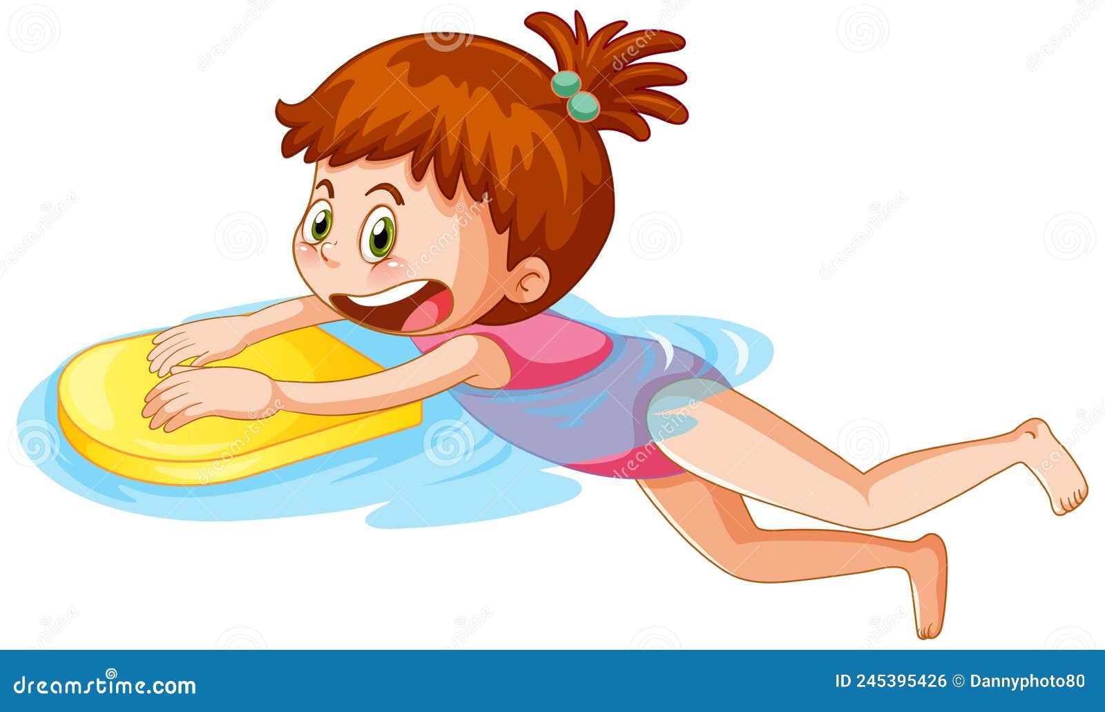 Cartoon Girl Practice Swimming Stock Vector - Illustration of cartoon ...