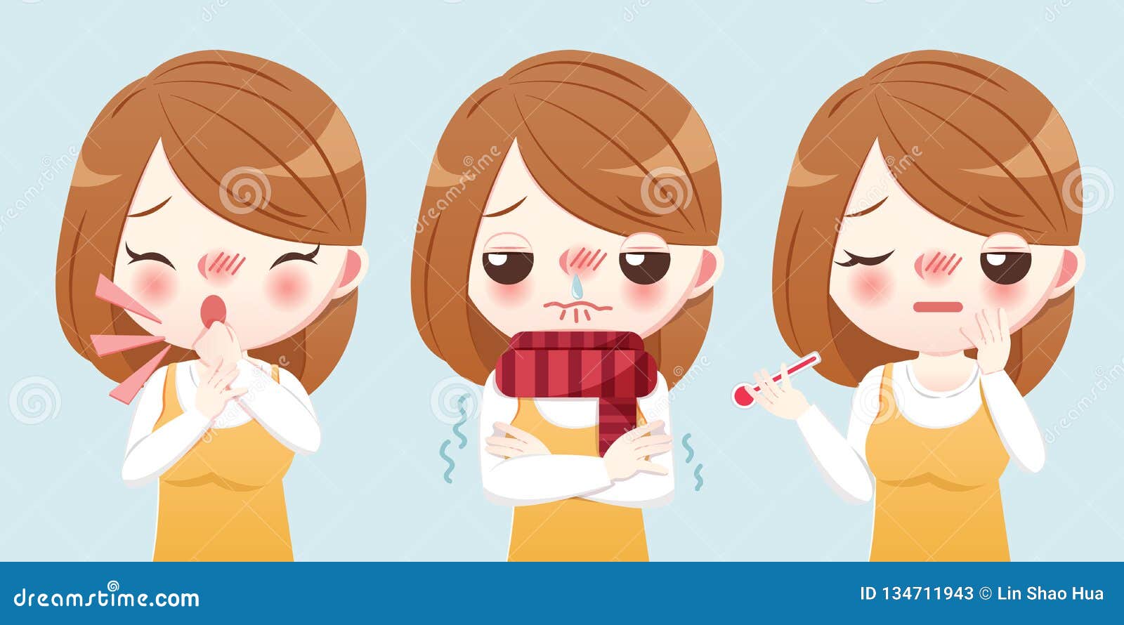 Cartoon girl sick stock illustration. Illustration of girl - 134711943 Cartoon girl sick stock illustration. Illustration of girl - 134711943