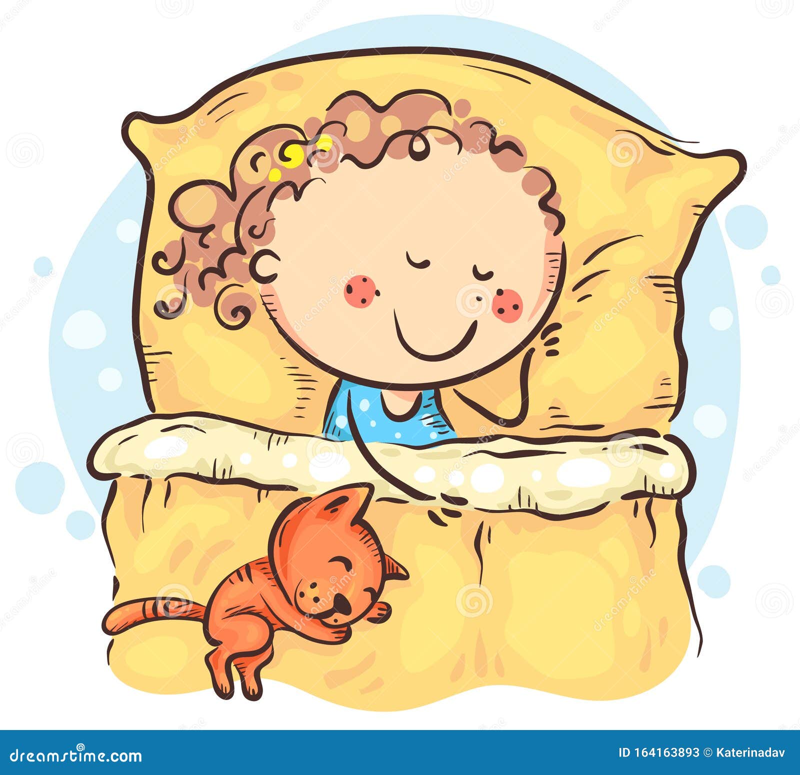 Cartoon Girl Sleeping In Her Bed, Kids Clipart Stock ...
 Girl Sleeping Cartoon