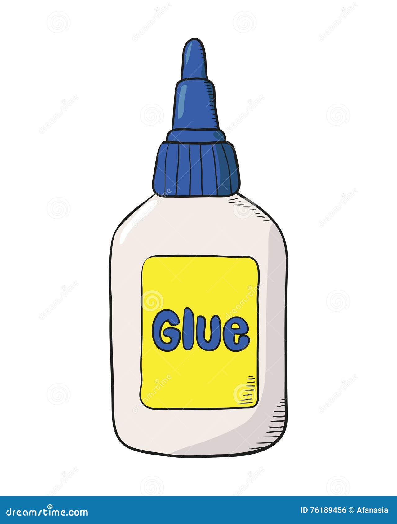 Cartoon Glue Bottle on White. Stock Vector - Illustration of color