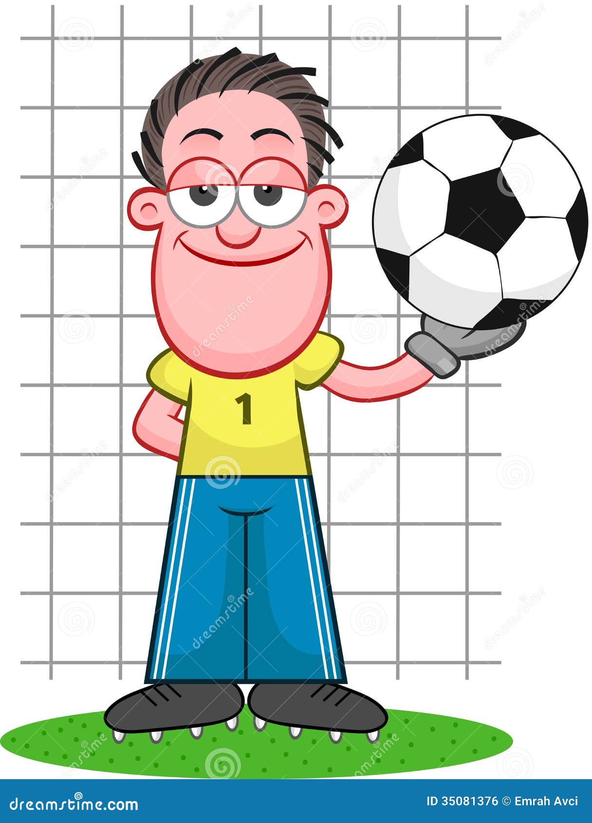 Cartoon Goalkeeper Holding Ball Stock Illustration - Illustration of  championship, playing: 35081376