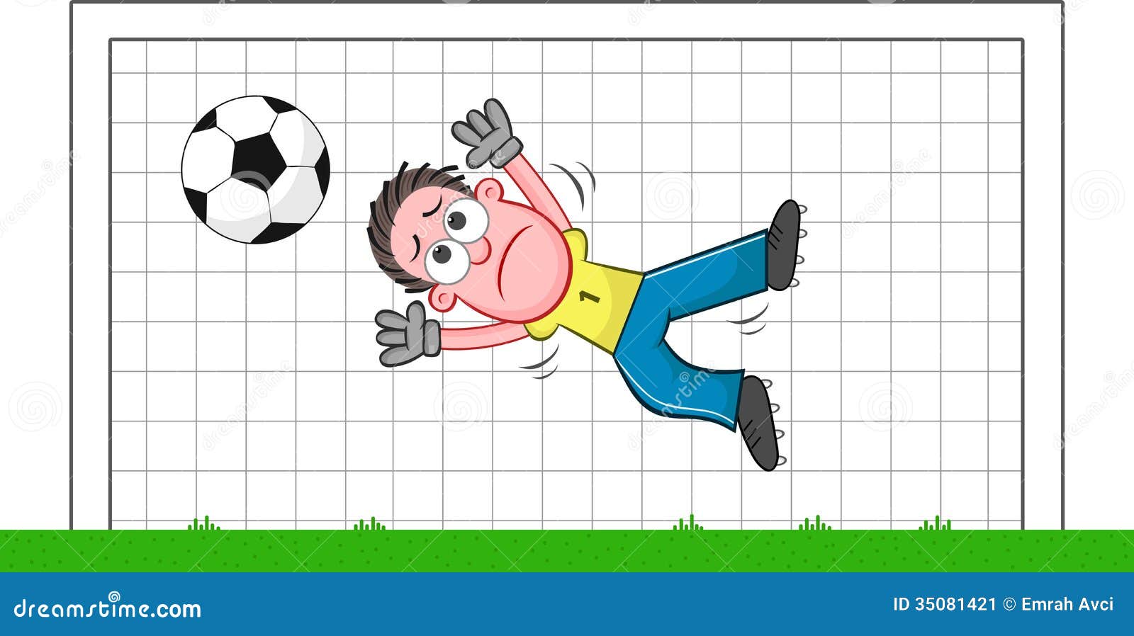 Cartoon Goalkeeper Sad stock illustration. Illustration of looking -  35081421