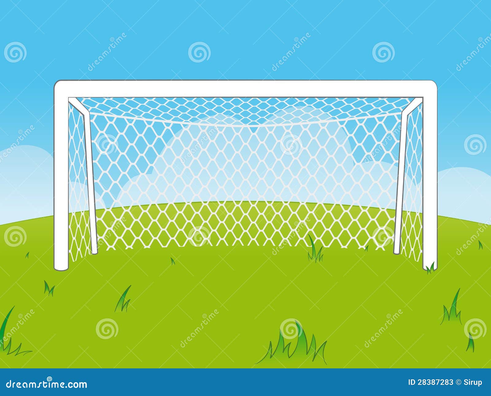 cartoon goalposts with a net