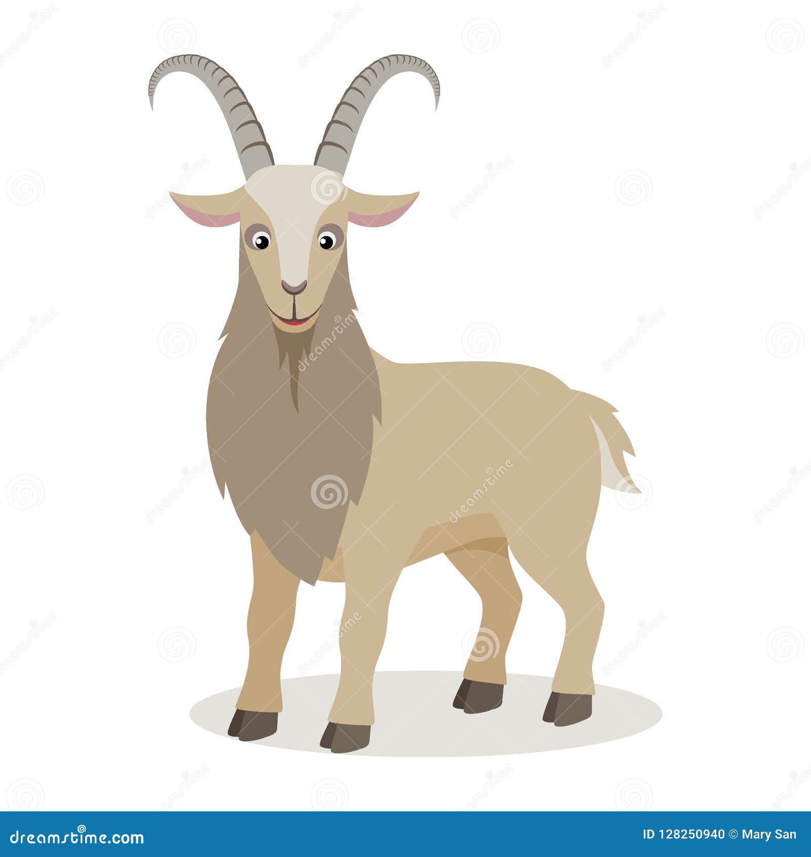 Cartoon Goat in Different Poses in Flat Style Stock Vector - Illustration  of livestock, flat: 128250940
