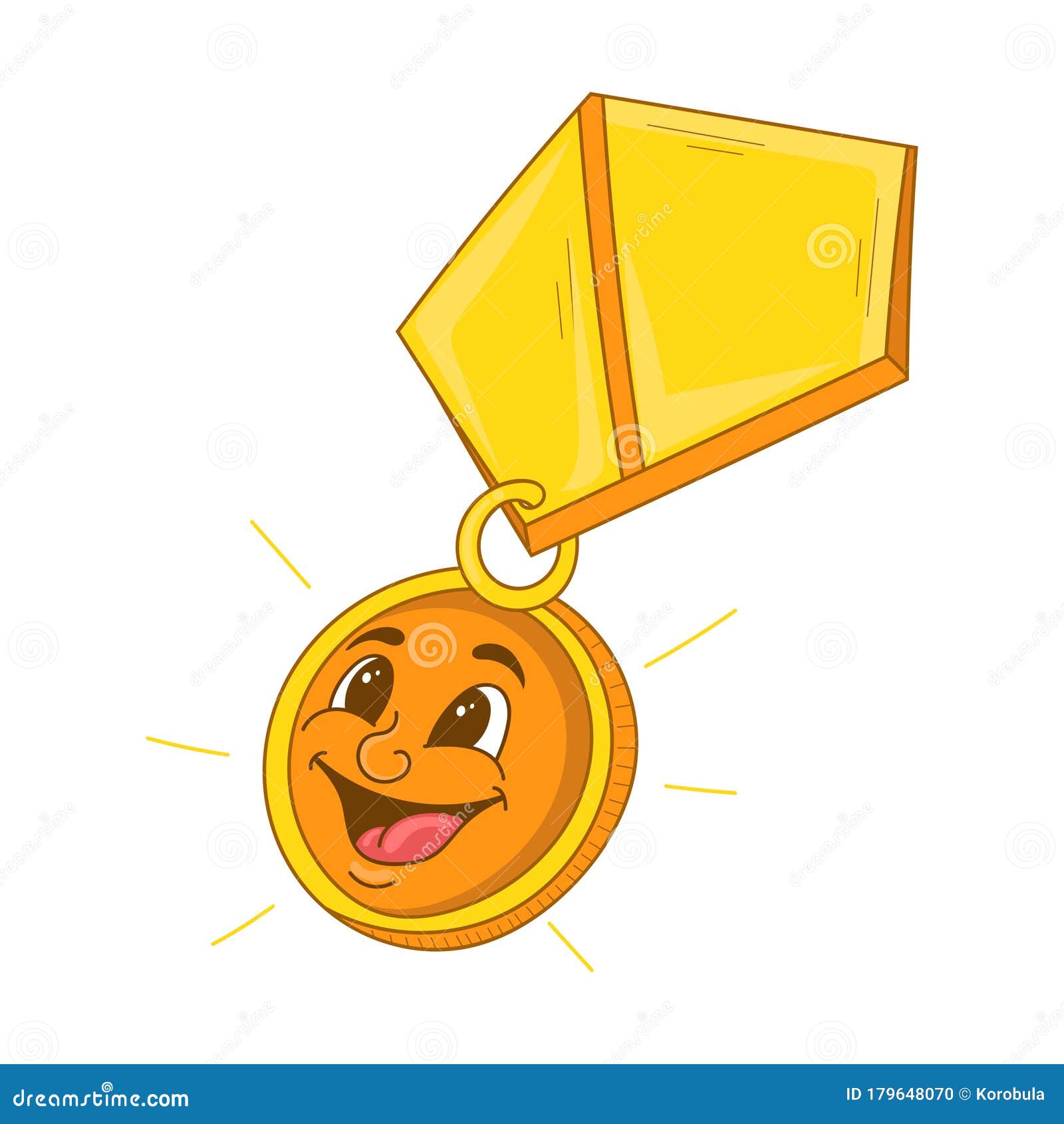 Cartoon Gold Medal, Vector Illustration Stock Vector - Illustration of  golden, metal: 179648070