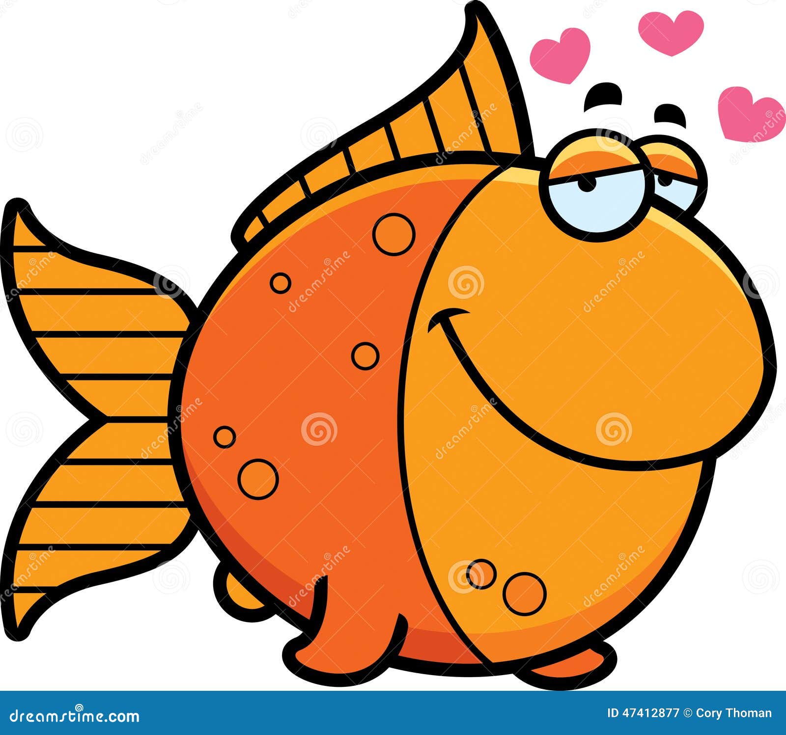 Cartoon Goldfish in Love