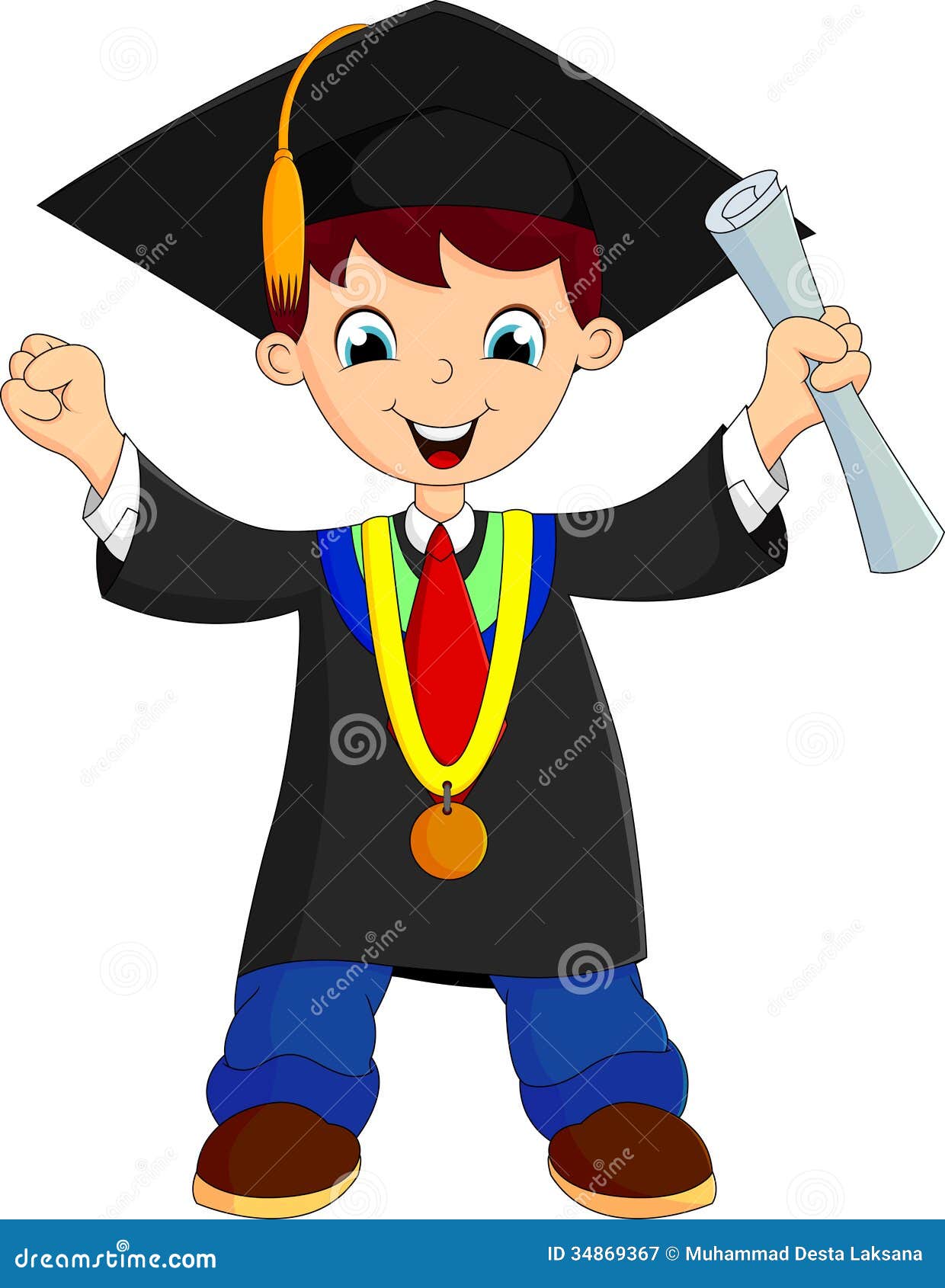 Cartoon graduation stock illustration. Illustration of complete - 34869367