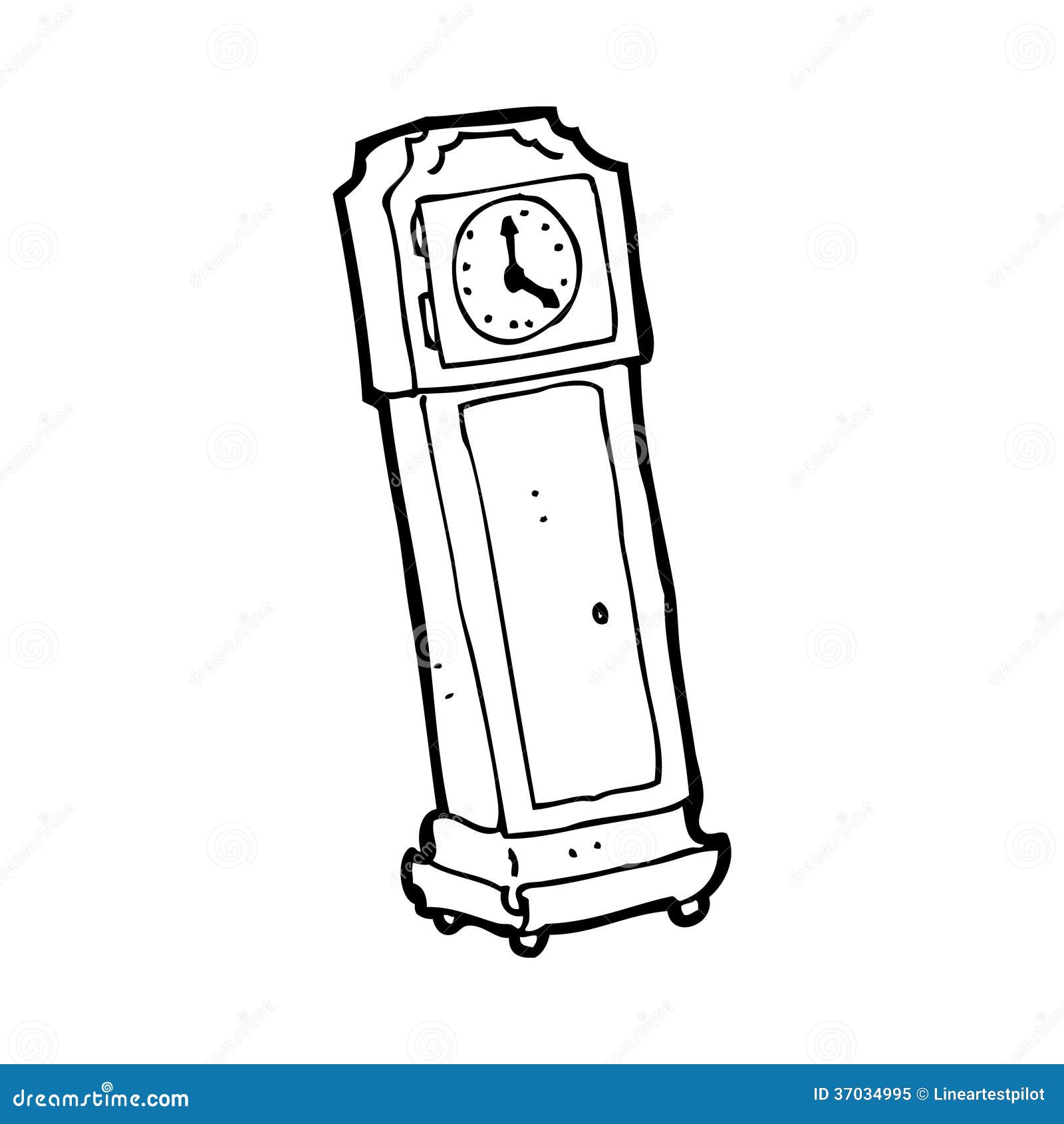 Cartoon grandfather clock stock illustration. Illustration of doodle