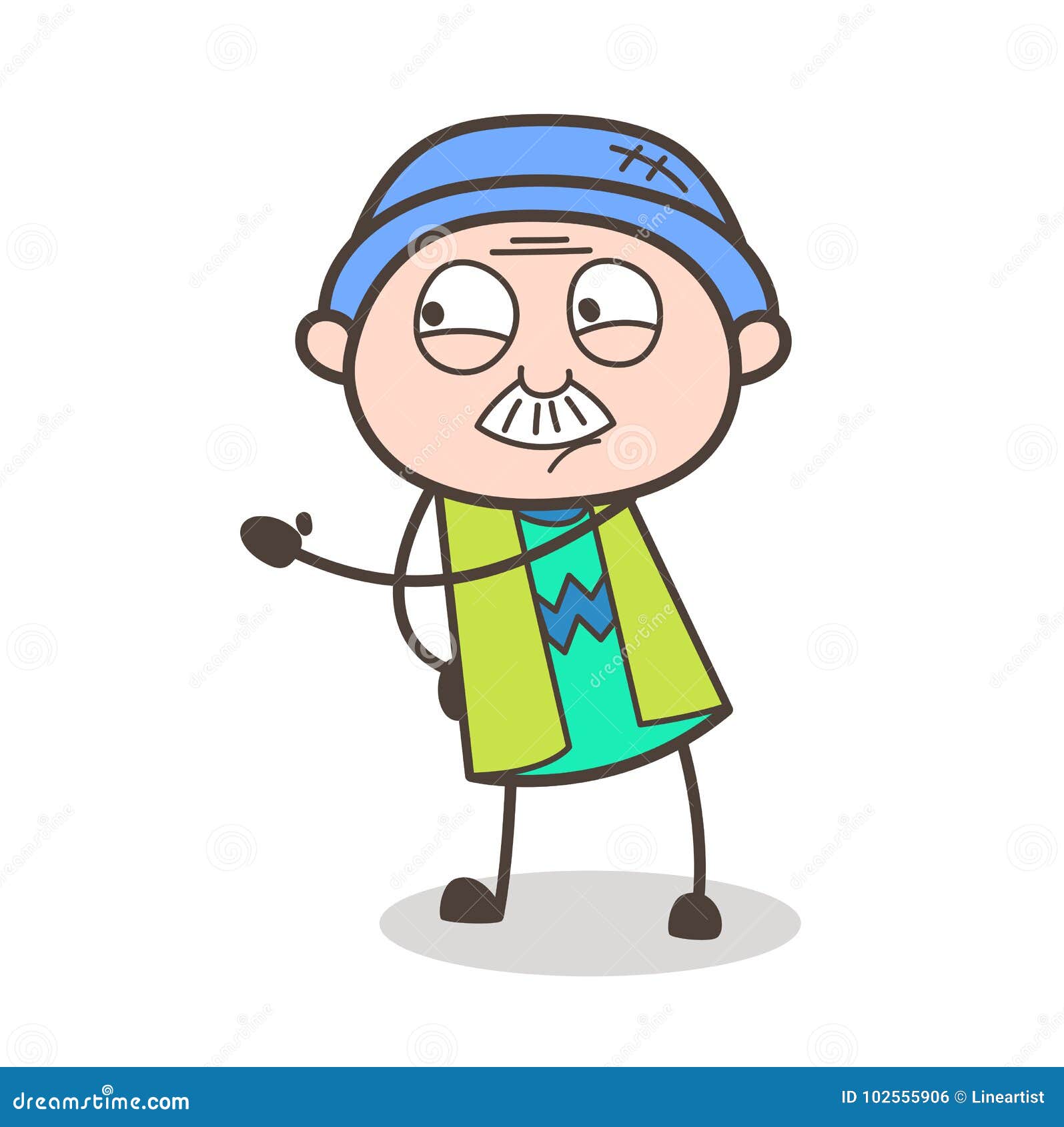 Download Cartoon Grandpa Showing Hand Vector Illustration Stock ...
