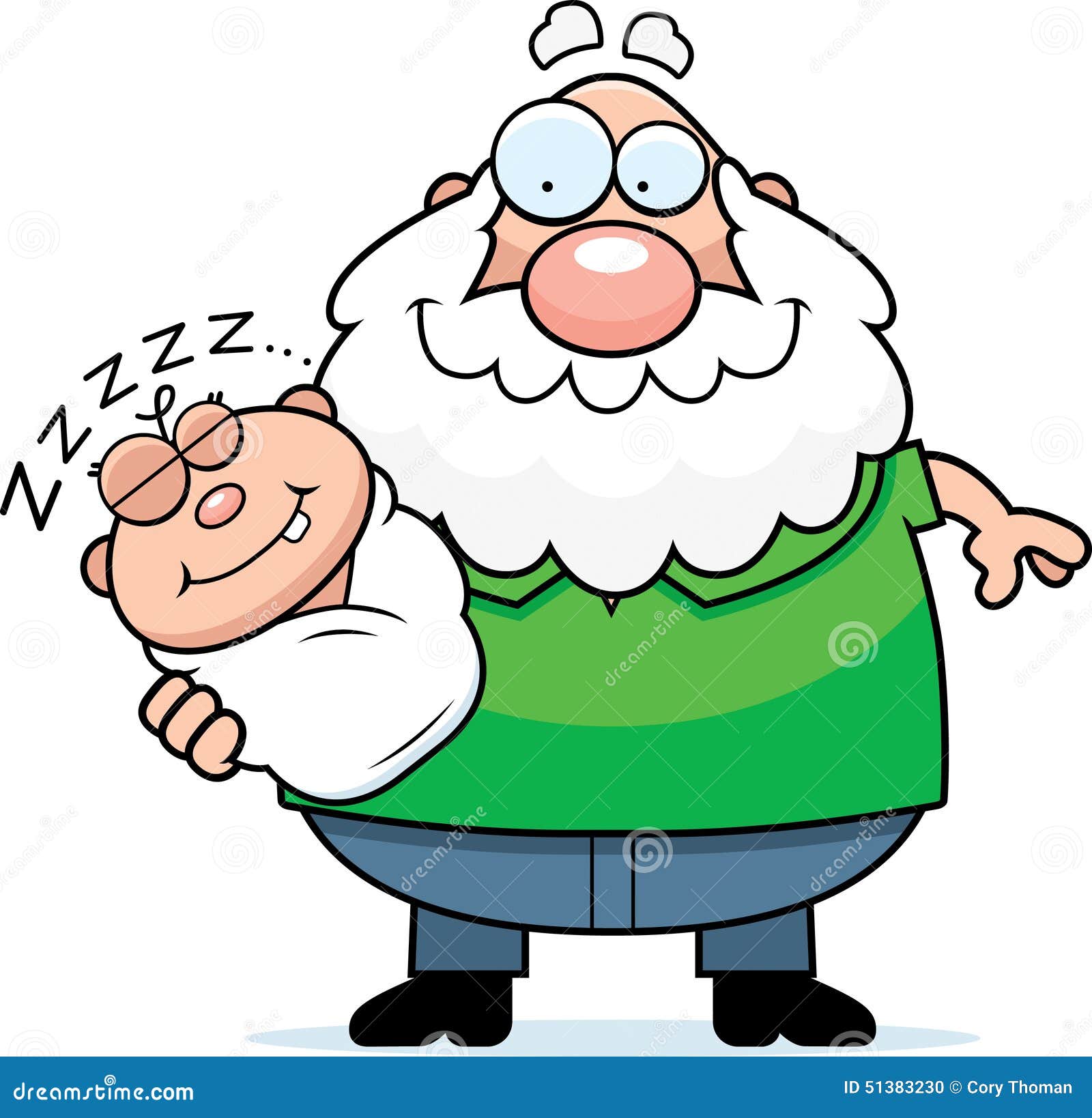 Download Cartoon Grandpa With Sleeping Baby Stock Vector ...