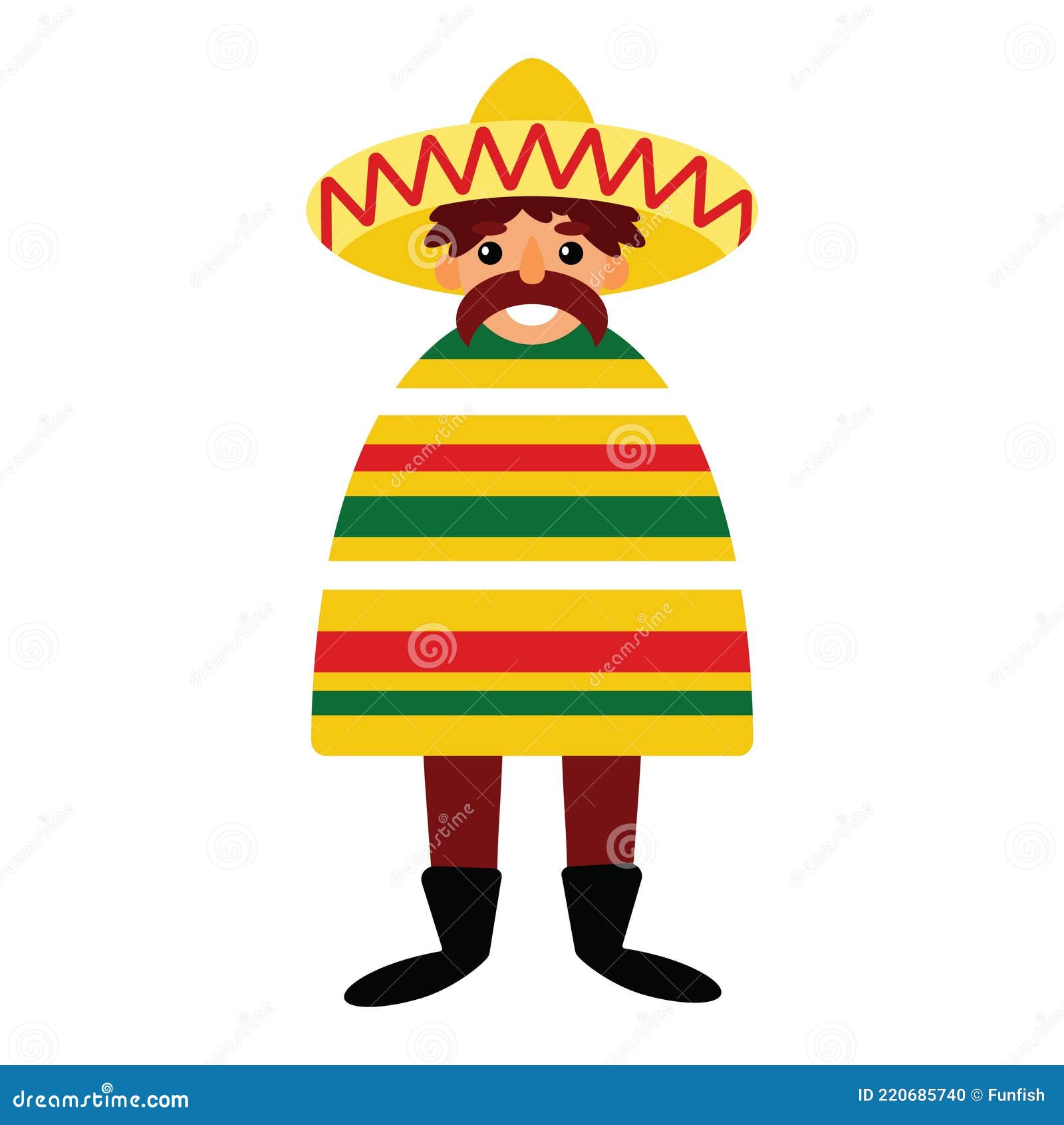 Maria Knikken Fabrikant Cartoon Grappig Mexicaans Personage Met Mustache Poncho En Sombrero  Geïsoleerd Op Witte Vectorillustratie Vector Illustratie - Illustration of  amerika, spaans: 220685740