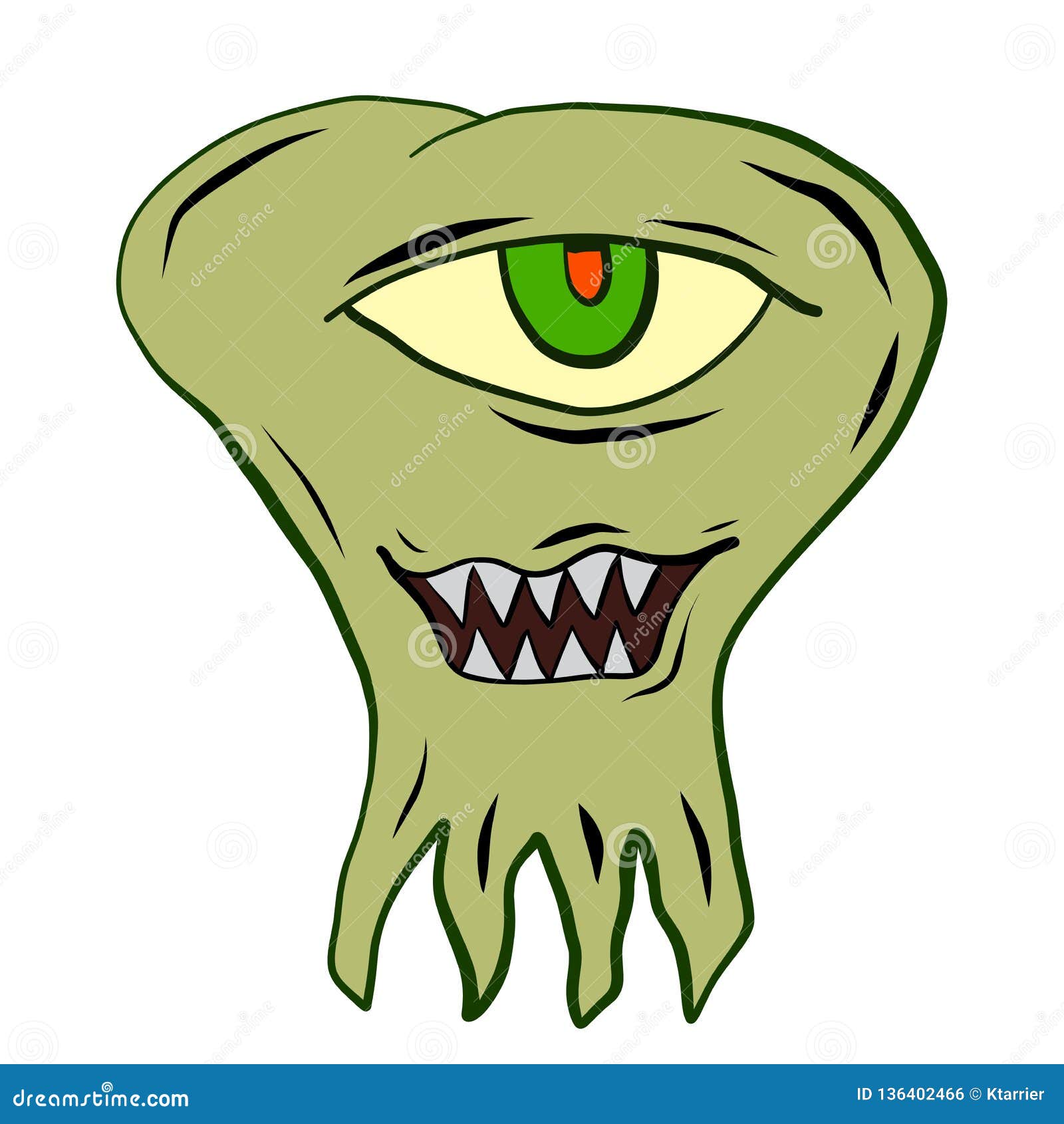 Cartoon of a Green Blob Monster Stock Vector - Illustration of undead,  fantasy: 136402466