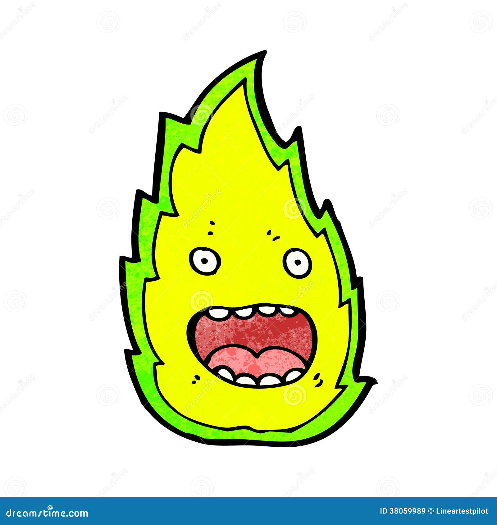 Cartoon green flame stock vector. Illustration of crazy - 38059989