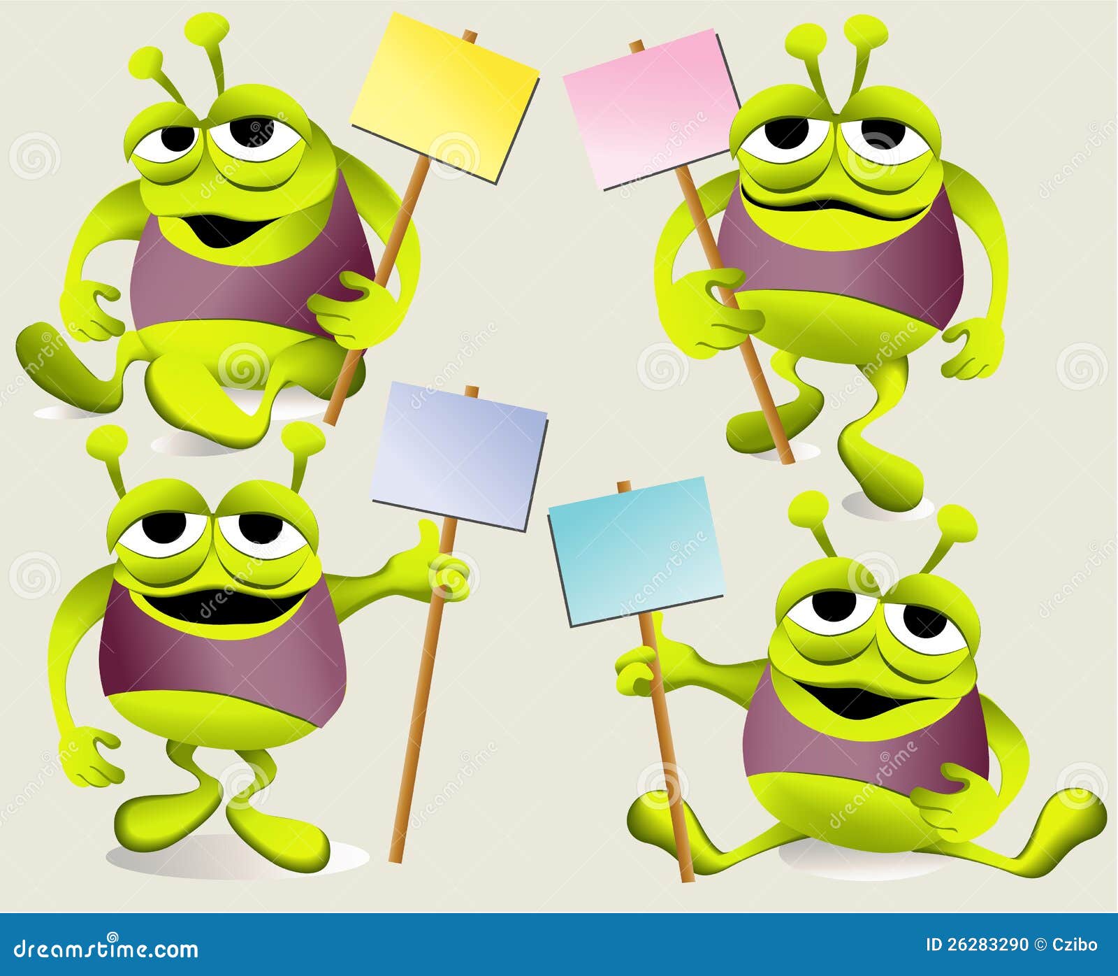 Cartoon green monsters stock vector. Illustration of ugly - 26283290