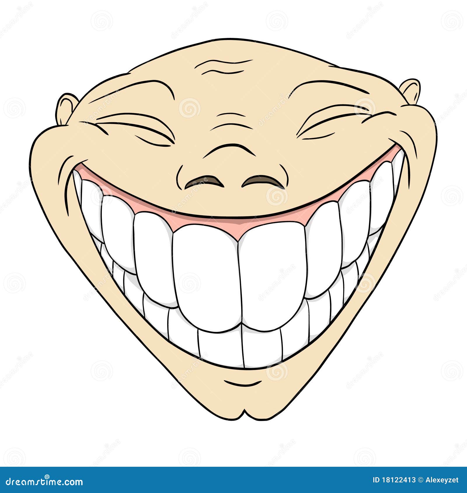 Cartoon Grotesque Funny Face with Big Toothy Smile Stock Vector -  Illustration of personality, open: 18122413