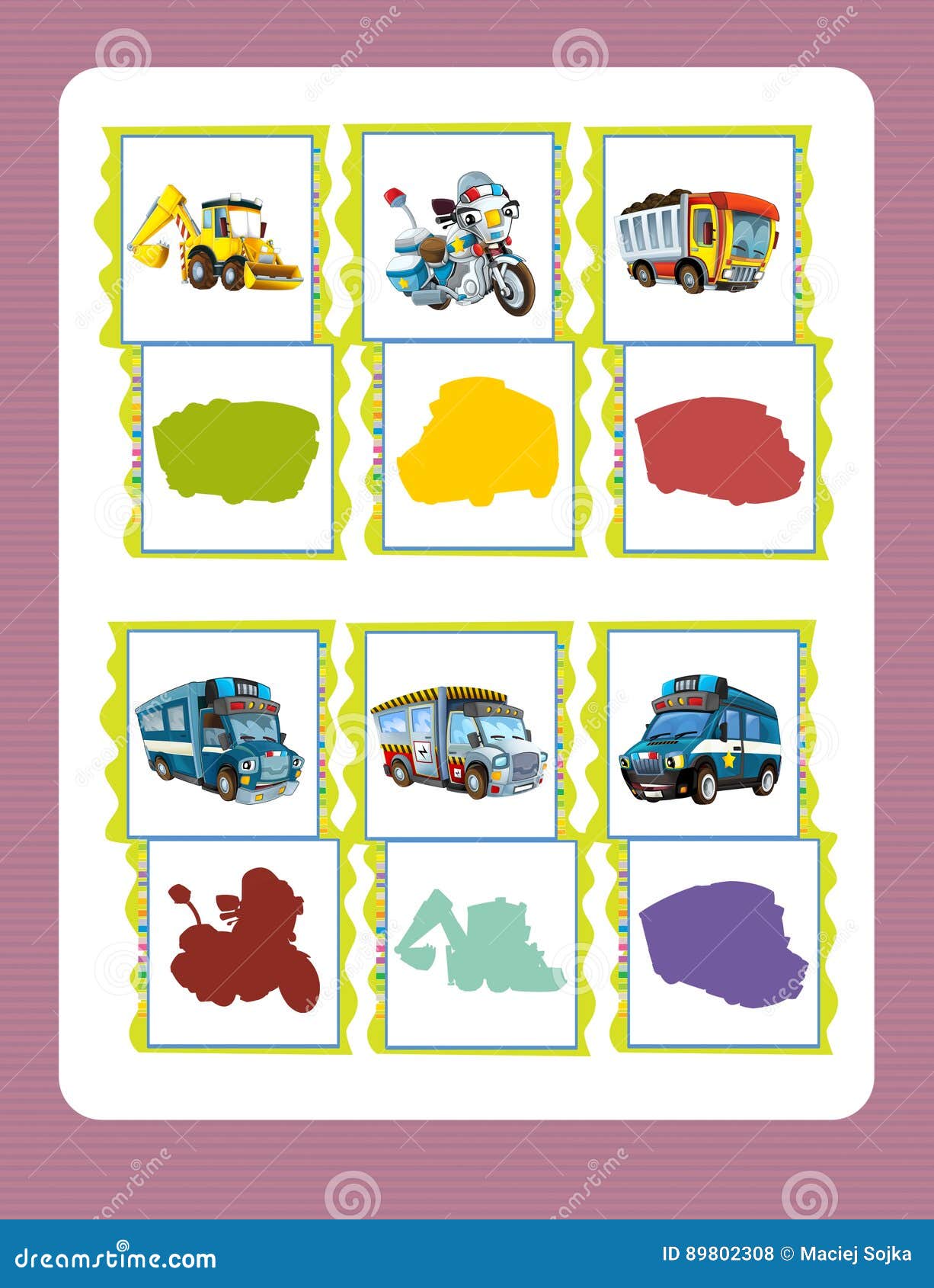 Cartoon Guessing Game for Little Kids with Colorful Industry and Police  Vehicles Stock Illustration - Illustration of industrial, duty: 89802308